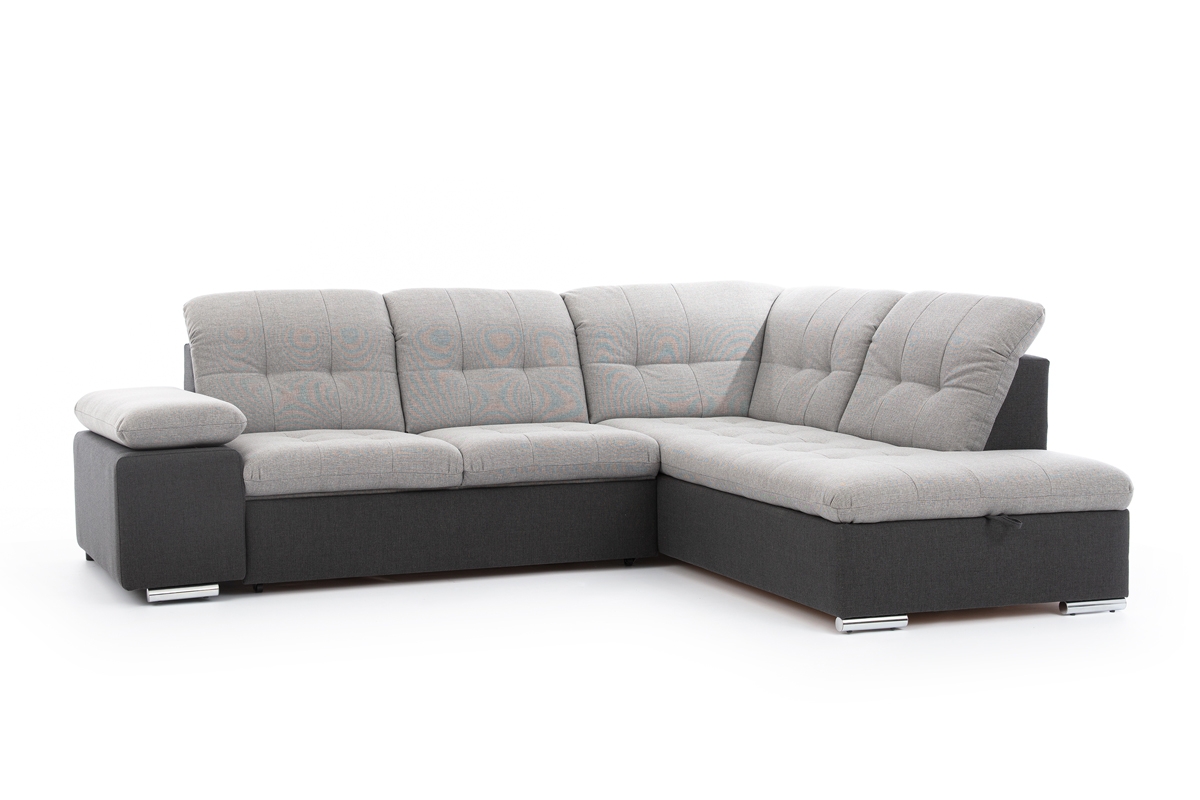 Rozkladacia rohová sedacia súprava Palermo L pravá - Inari 91 / 95 šedý-Čierny Rohová sedacia súprava z regulowanym podlokietnikiem 