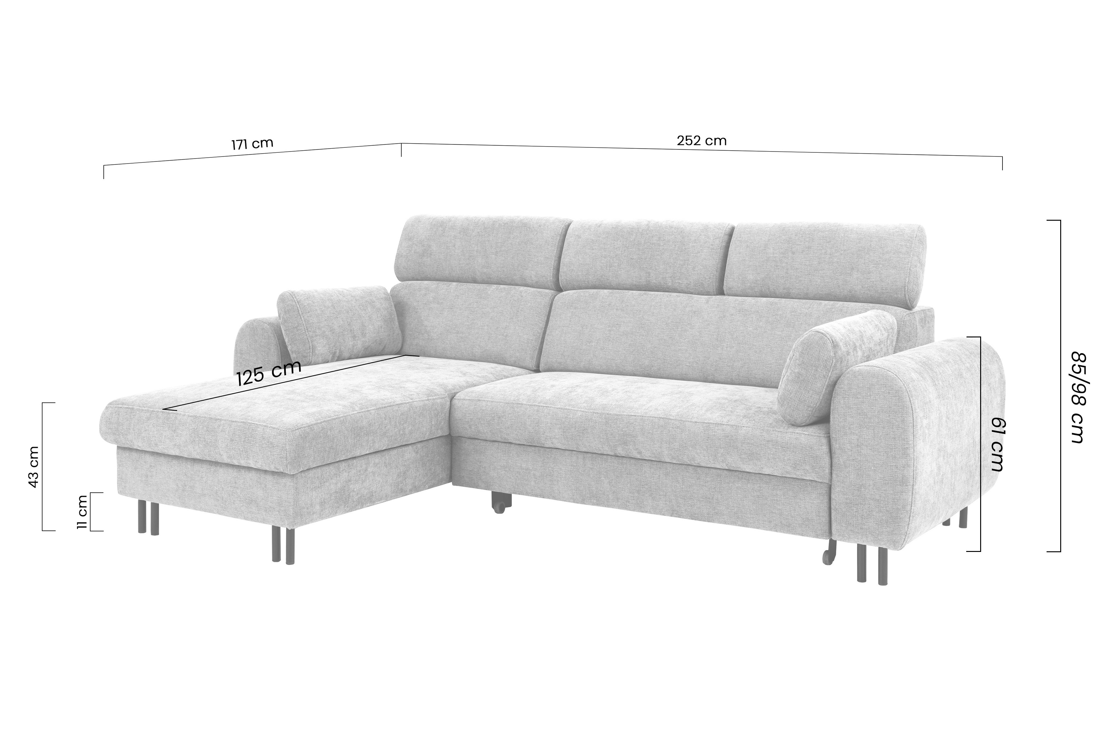 Rozkladacia rohová sedacia súprava Porto ľavá - béžová žinylka Retro Bliss 02 / čierne nožičky Rohová sedacia súprava s funkciou spánku Porto Ľavá strana - béžový šenil Retro Bliss 02 / čierny nozki