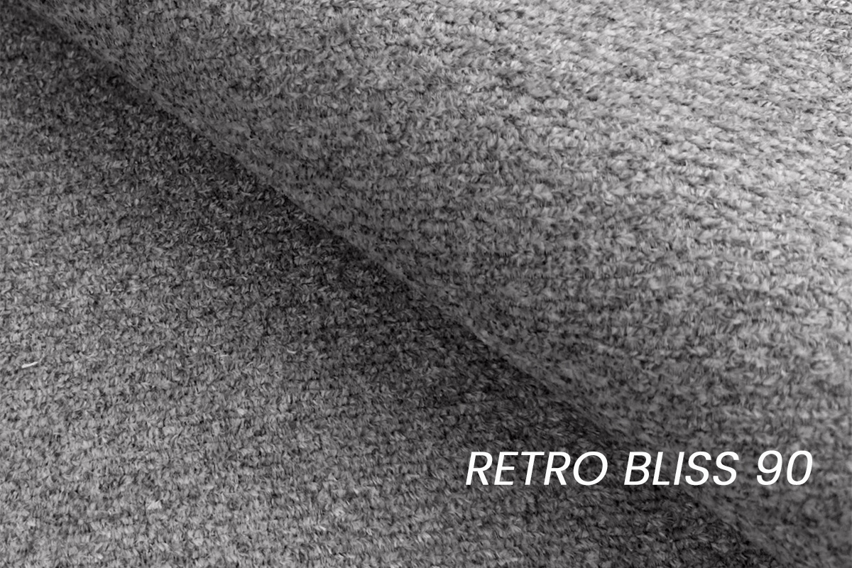 Rohová sedacia súprava Porto ľavá s funkciou spania - sivý šenil Retro Bliss 90 / čierne nožičky Rohová sedacia súprava s funkciou spania Porto Ľavá strana - šedý šenil Retro Bliss 90 / čierny nozki