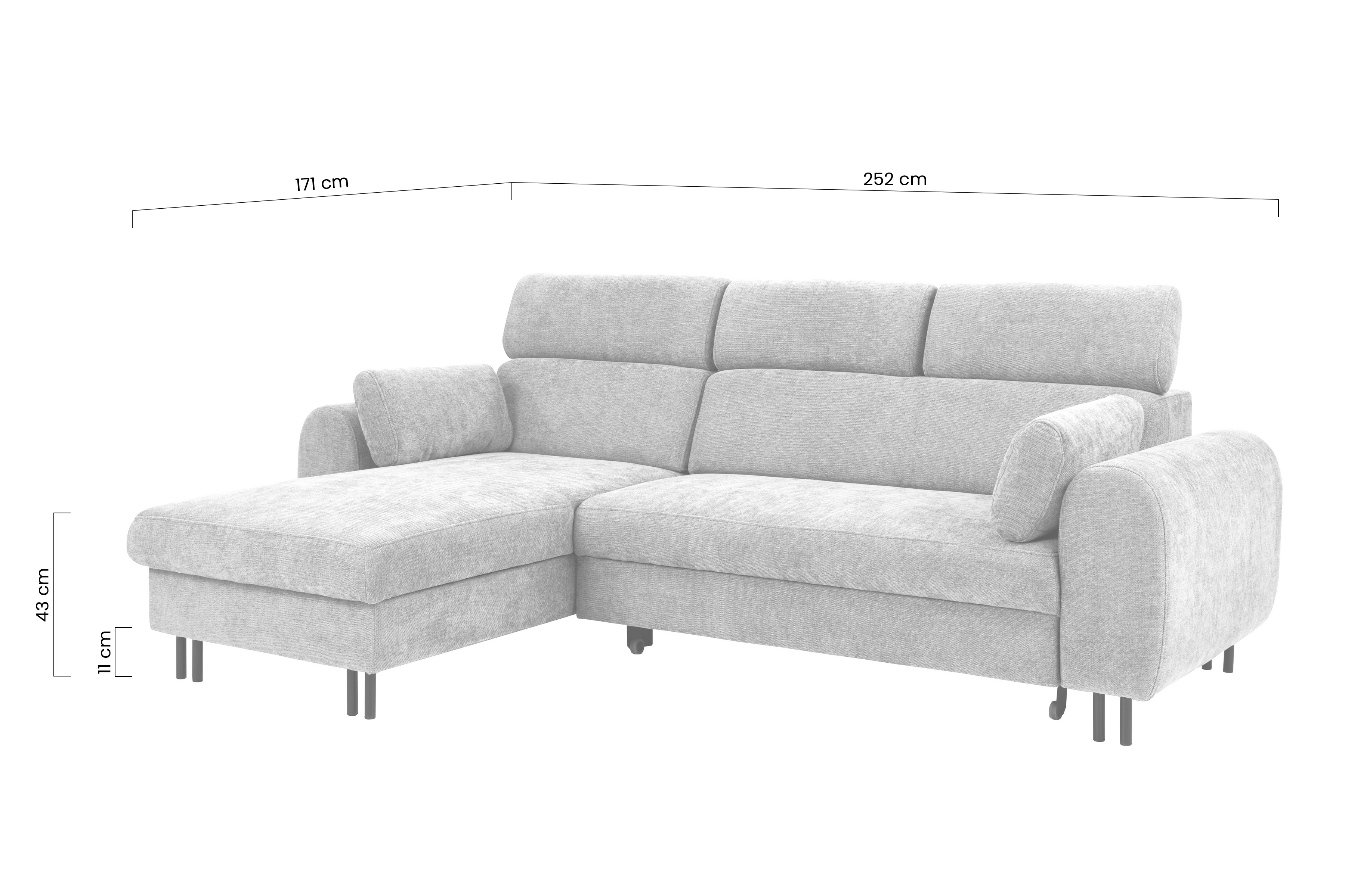 Rohová sedacia súprava Porto pravá s funkciou spania - béžový šenil Retro Bliss 02 / čierne nožičky Rohová sedacia súprava s funkciou spania Porto pravá strana - béžový  szeni Retro Bliss 02 / čierny nozki