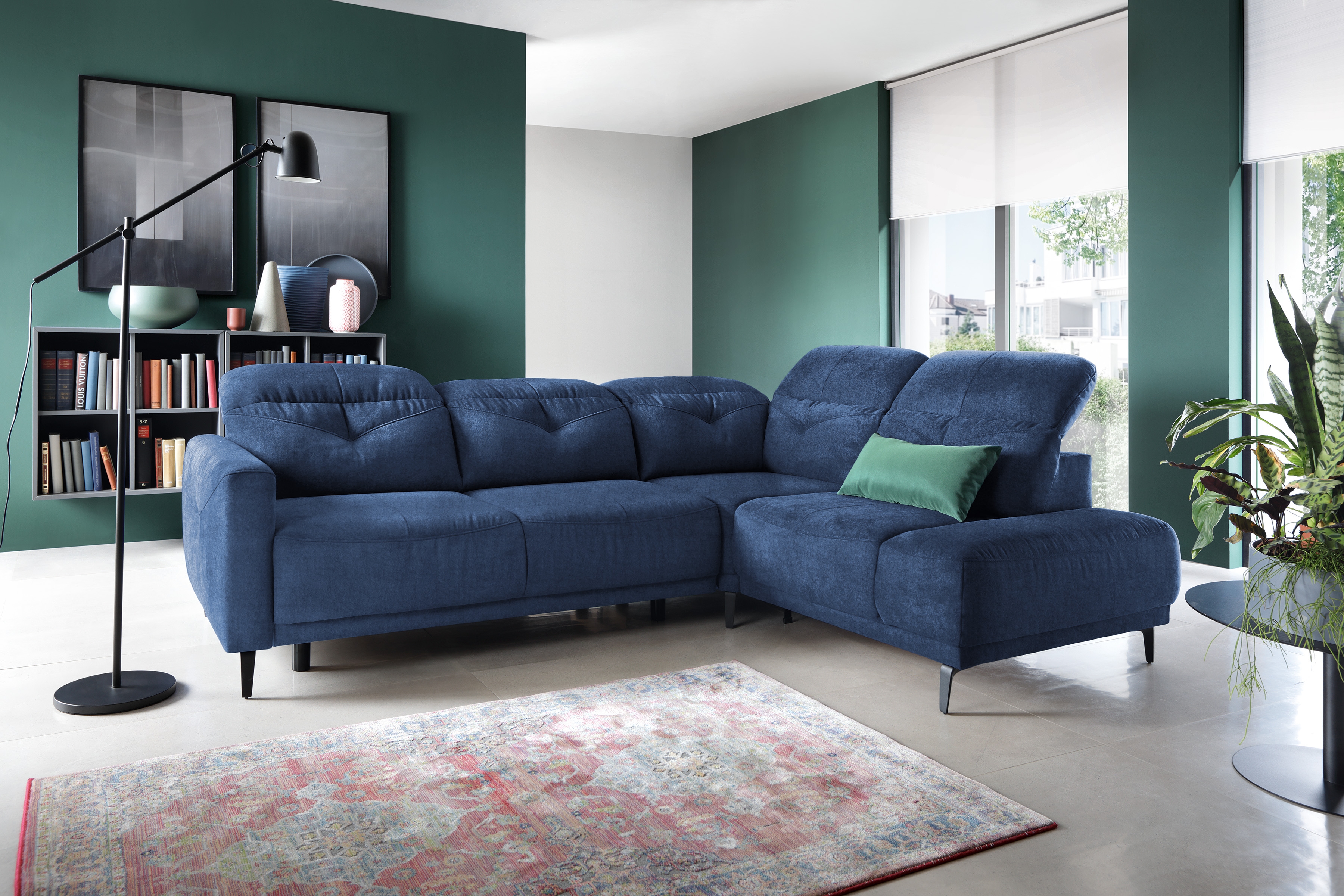 Rozkladacia rohová sedacia súprava Sandra 1HT/BK -E -2,5F Rohová sedacia súprava s funkciou spania Sandra pravá strana