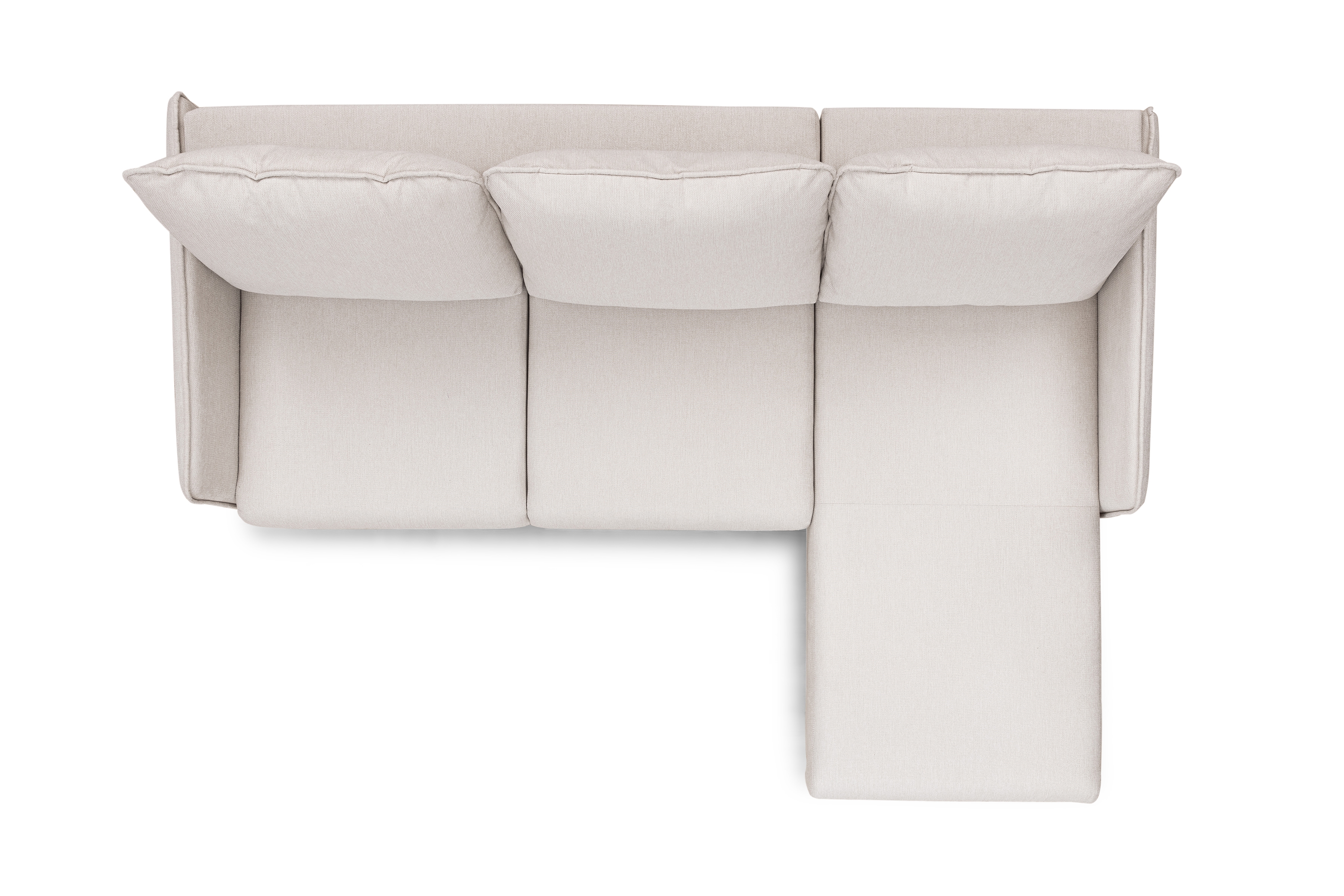 Rozkládací rohová sedací souprava Taila Mini pravá - béžová Loft 01 / zlaté nožky Rohová sedací souprava rozkládací Taila Mini pravá - béžová plecionka Loft 01, zlaté Nohy