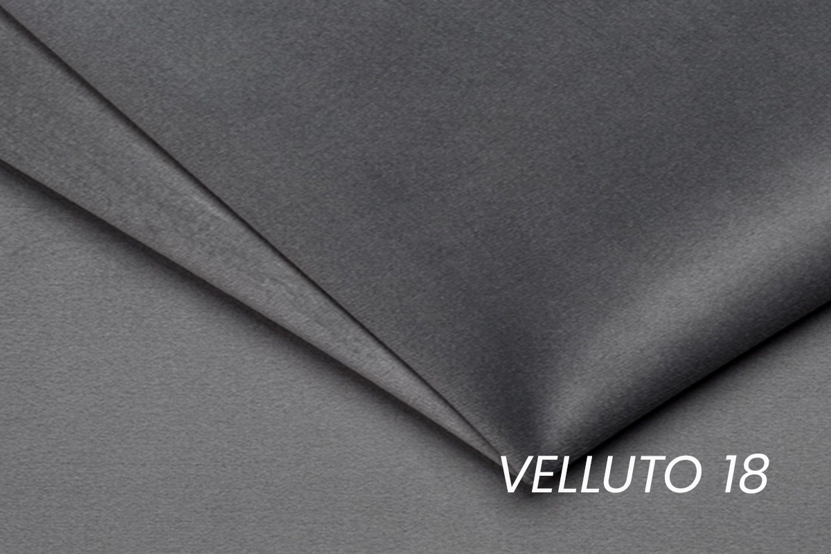 Rozkladacia rohová sedačka Taila Mini pravá - šedý zamat Velluto 18 / čierne nožičky Rohová sedacia súprava s funkciou spánku Taila Mini pravá strana - šedý velúr Velluto 18 / čierny nožičky