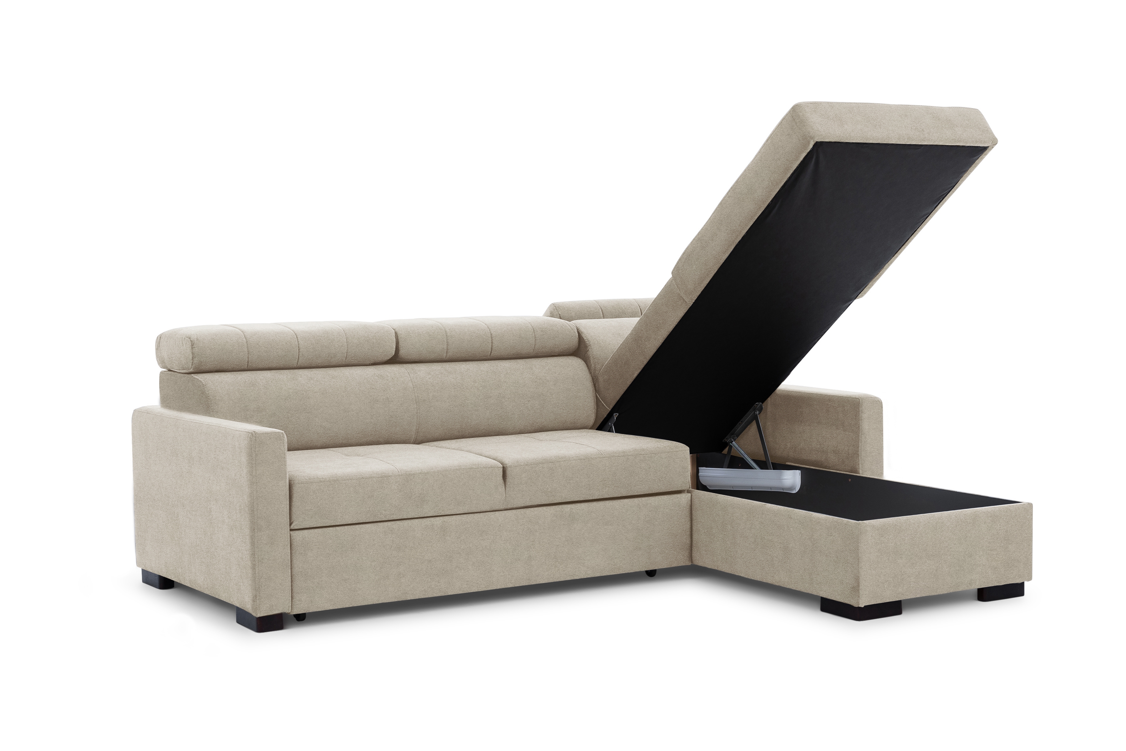 Rozkládací rohová sedací souprava Taremo Mini – krémová Ado 1601 Halva Rohová sedací souprava rozkládací Taremo Mini uniwersalny Levá/pravý - kremowa plecionka Ado 1601 Halva