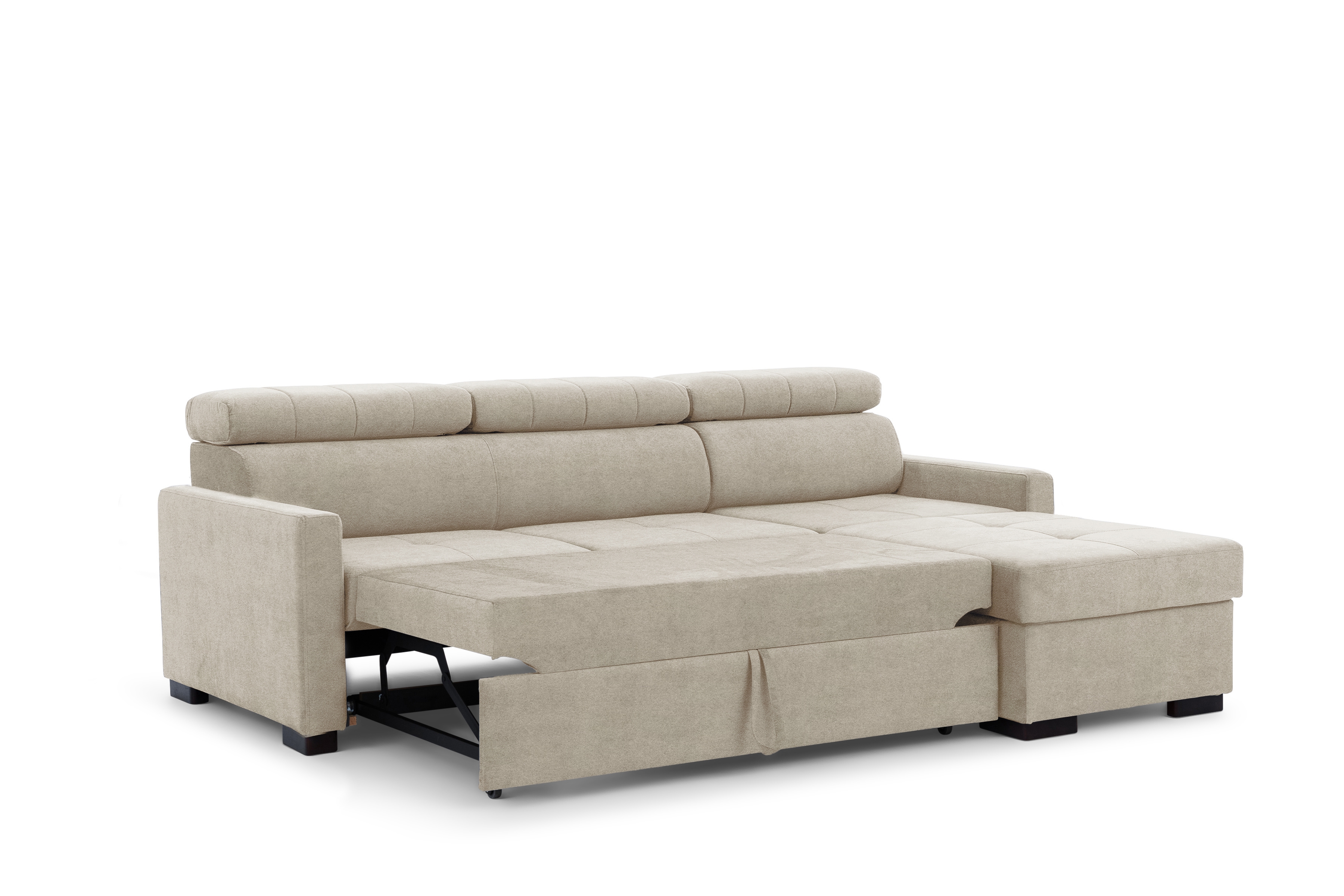 Rozkládací rohová sedací souprava Taremo Mini – krémová Ado 1601 Halva Rohová sedací souprava rozkládací Taremo Mini uniwersalny Levá/pravý - kremowa plecionka Ado 1601 Halva