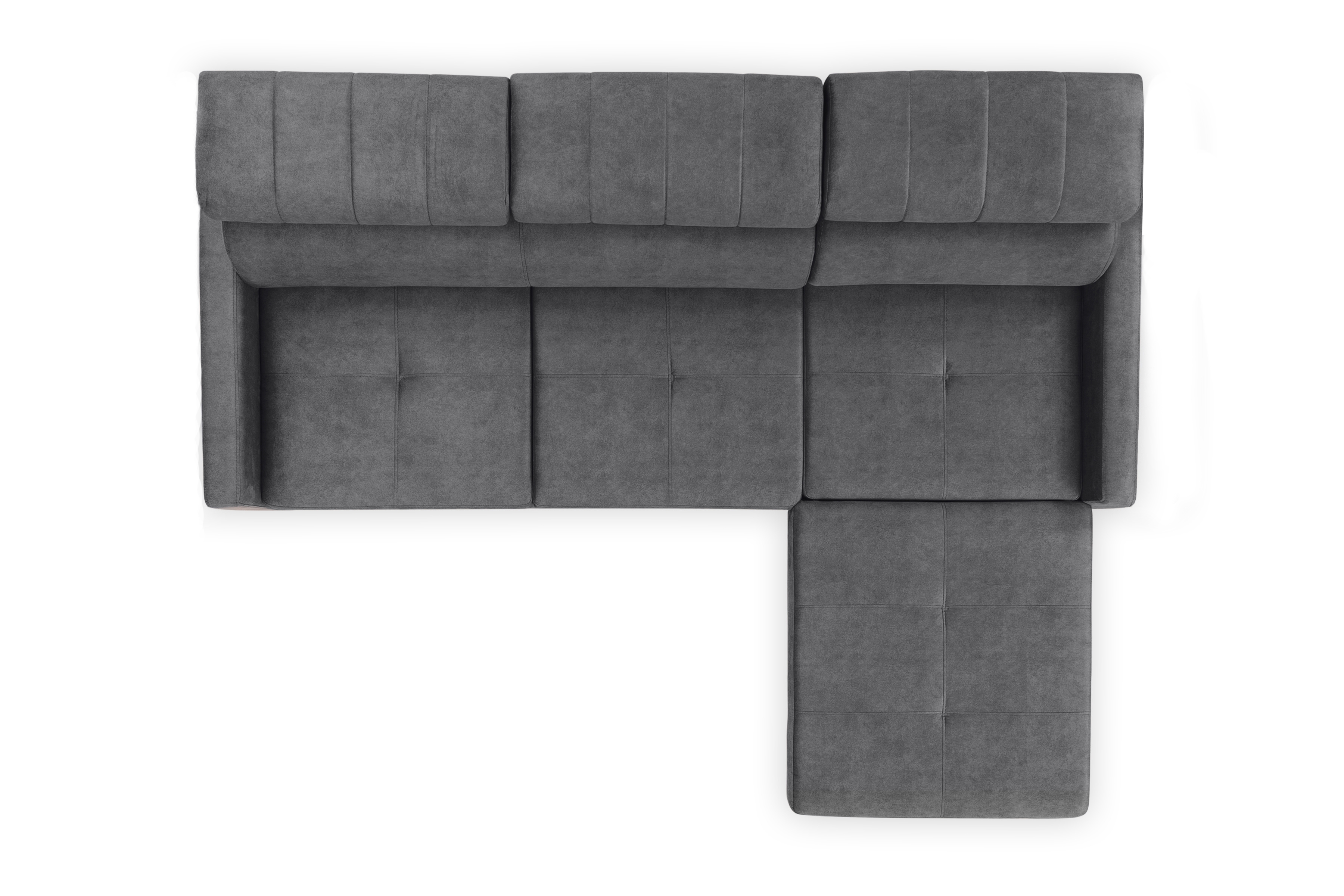 Rozkládací rohová sedací souprava Taremo Mini – šedá Zetta 304 Rohová sedací souprava rozkládací Taremo Mini uniwersalny Levá/pravý - šedá samet latwoczyszczacy Zetta 304