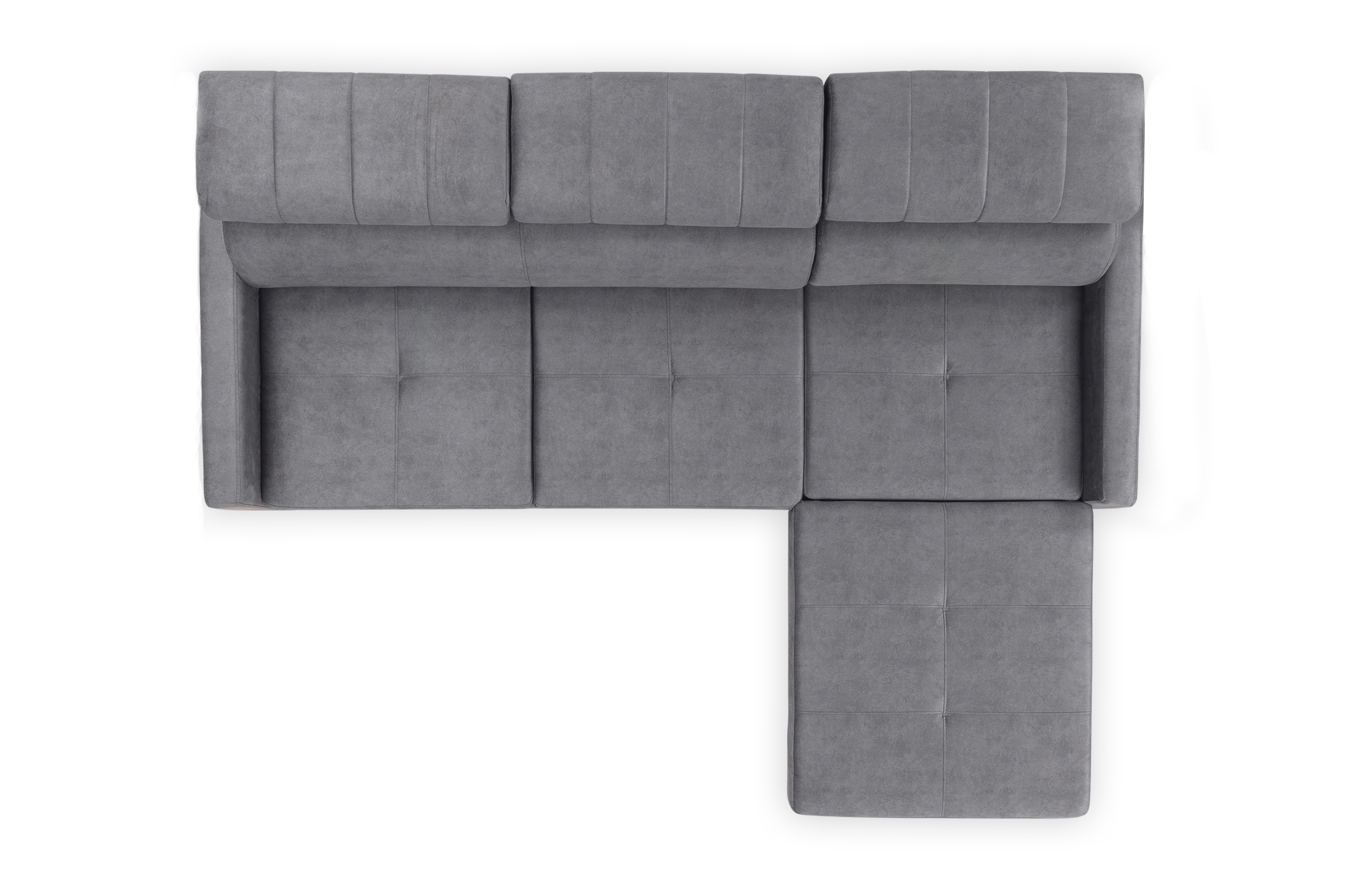 Rozkládací rohová sedací souprava Taremo Mini - šedá Cloud 82 Rohová sedací souprava rozkládací Taremo Mini uniwersalny pravý/Levá - šedá welwet Cloud 82