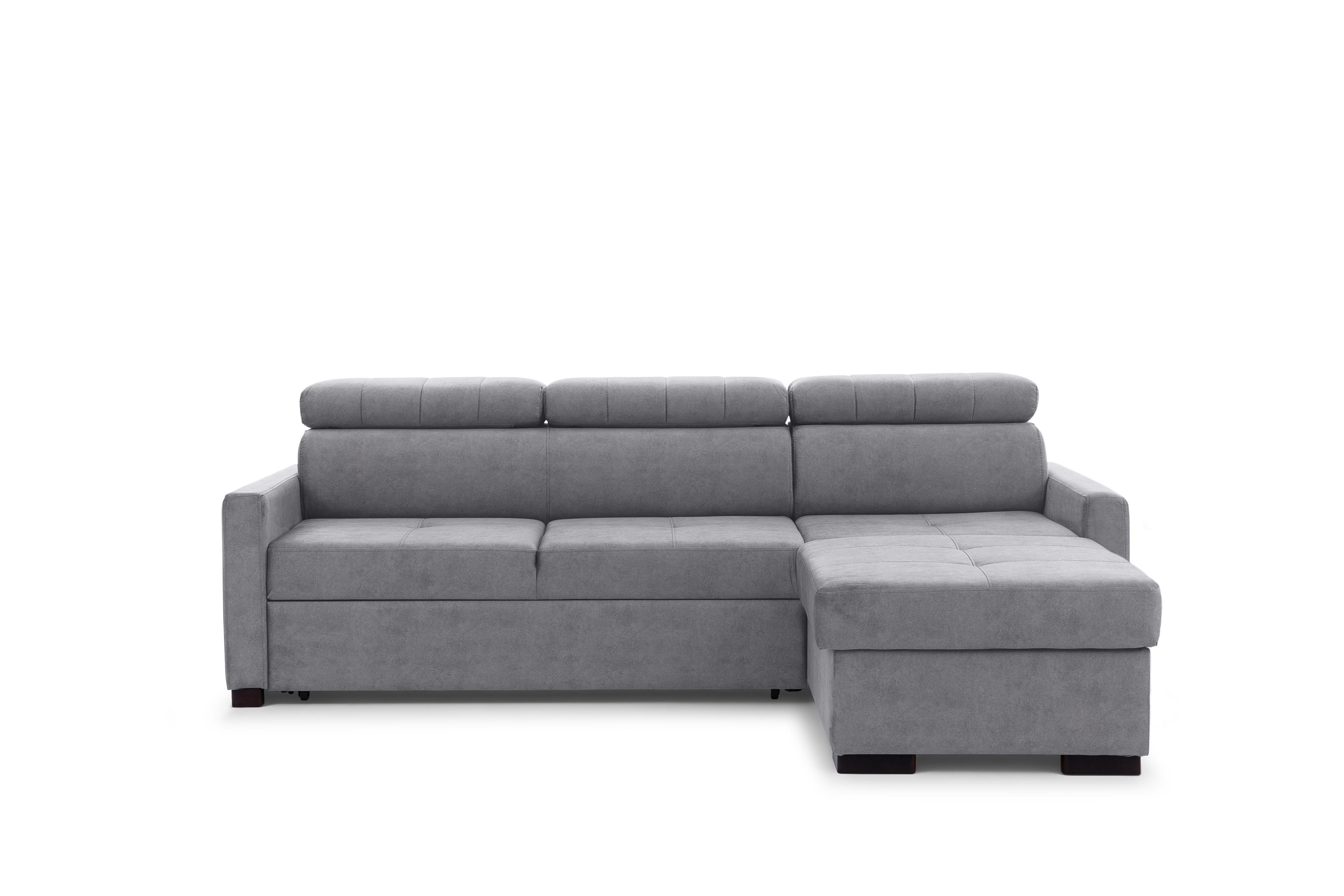 Rozkládací rohová sedací souprava Taremo Mini - šedá Cloud 82 Rohová sedací souprava rozkládací Taremo Mini uniwersalny pravý/Levá - šedá welwet Cloud 82