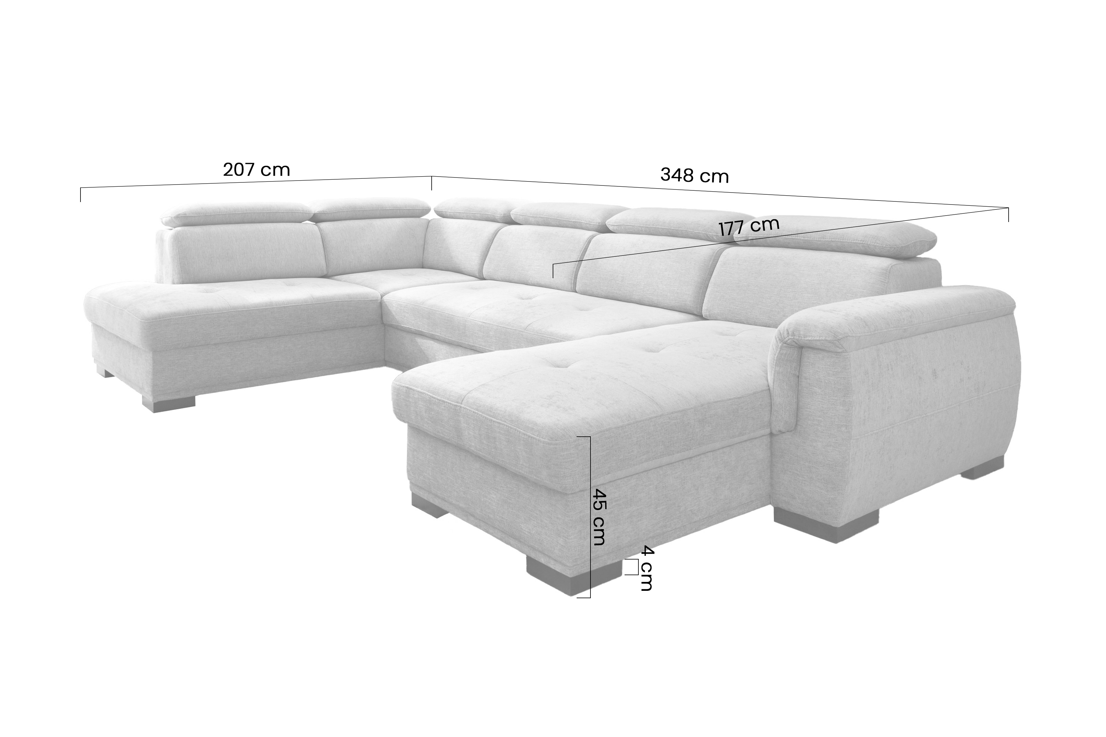 Rohová rozkladacia sedacia súprava Umbria I - sivá látka Rohová sedacia súprava s funkciou spania Umbria I