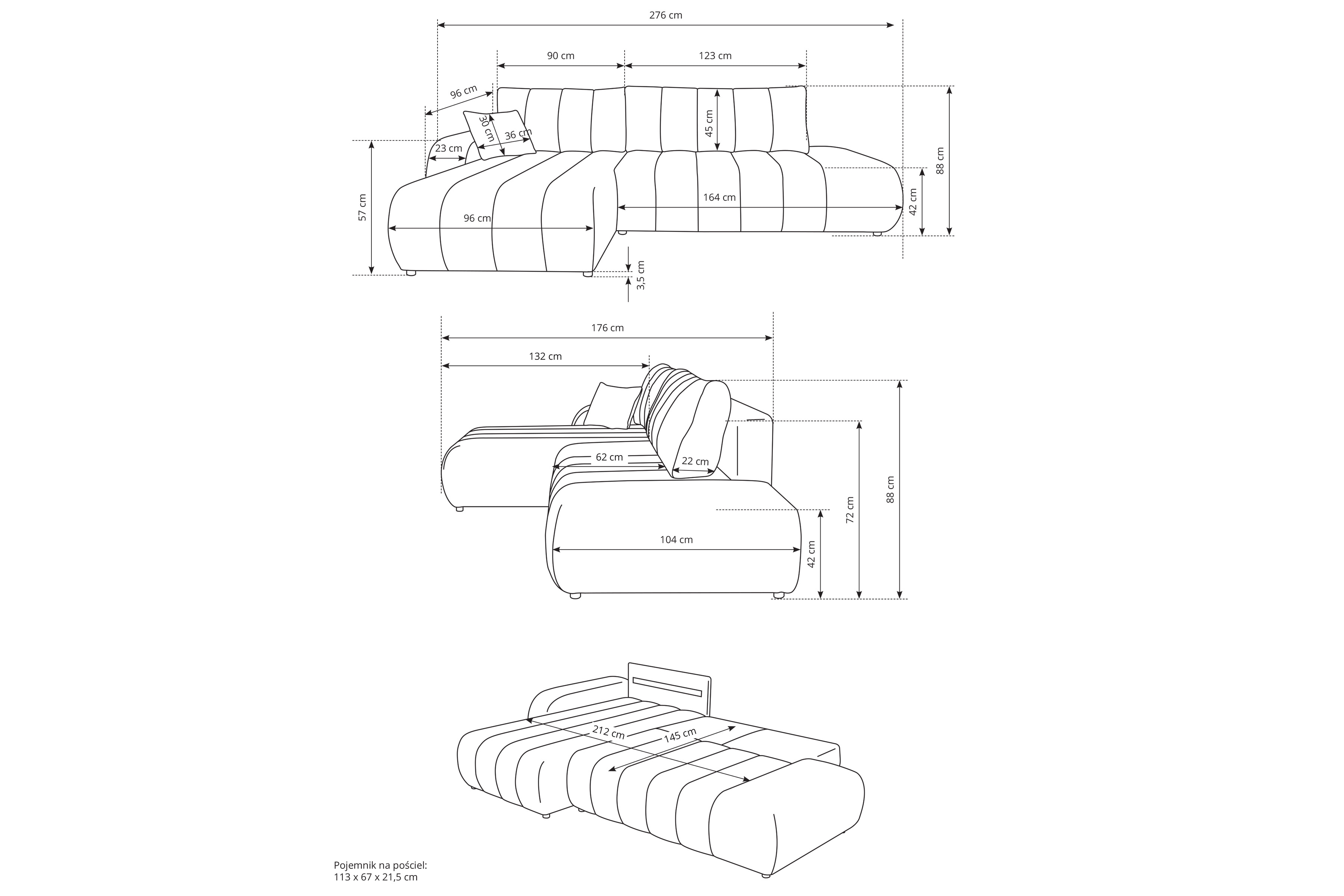 Rozkládací rohová sedací souprava Zelio Rohová sedací souprava rozkládací Zelio 