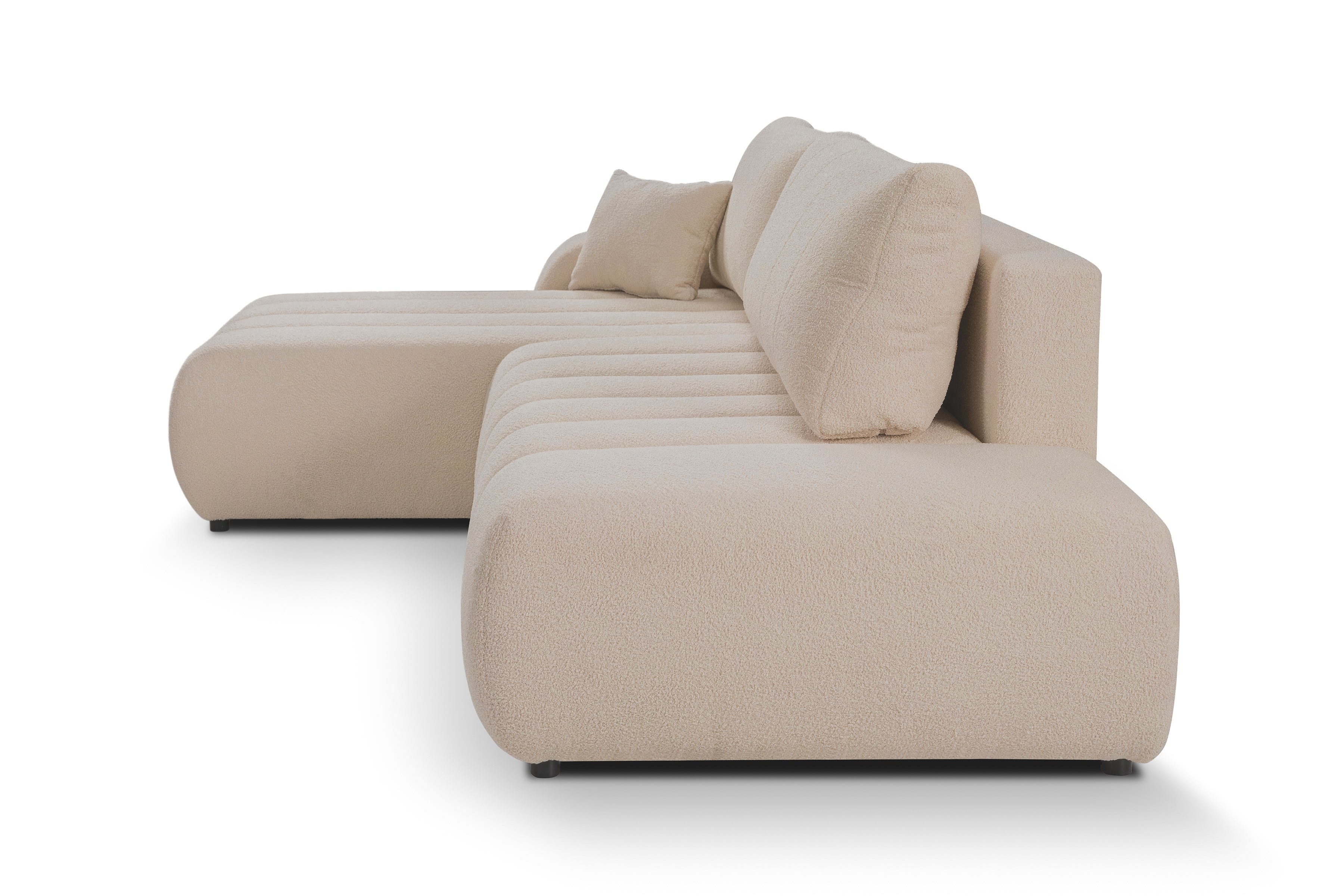 Rozkládací rohová sedací souprava Zelio levá - béžová Lambi 5 Rohová sedací souprava rozkládací Zelio levá - kramowa boucle Lambi 5