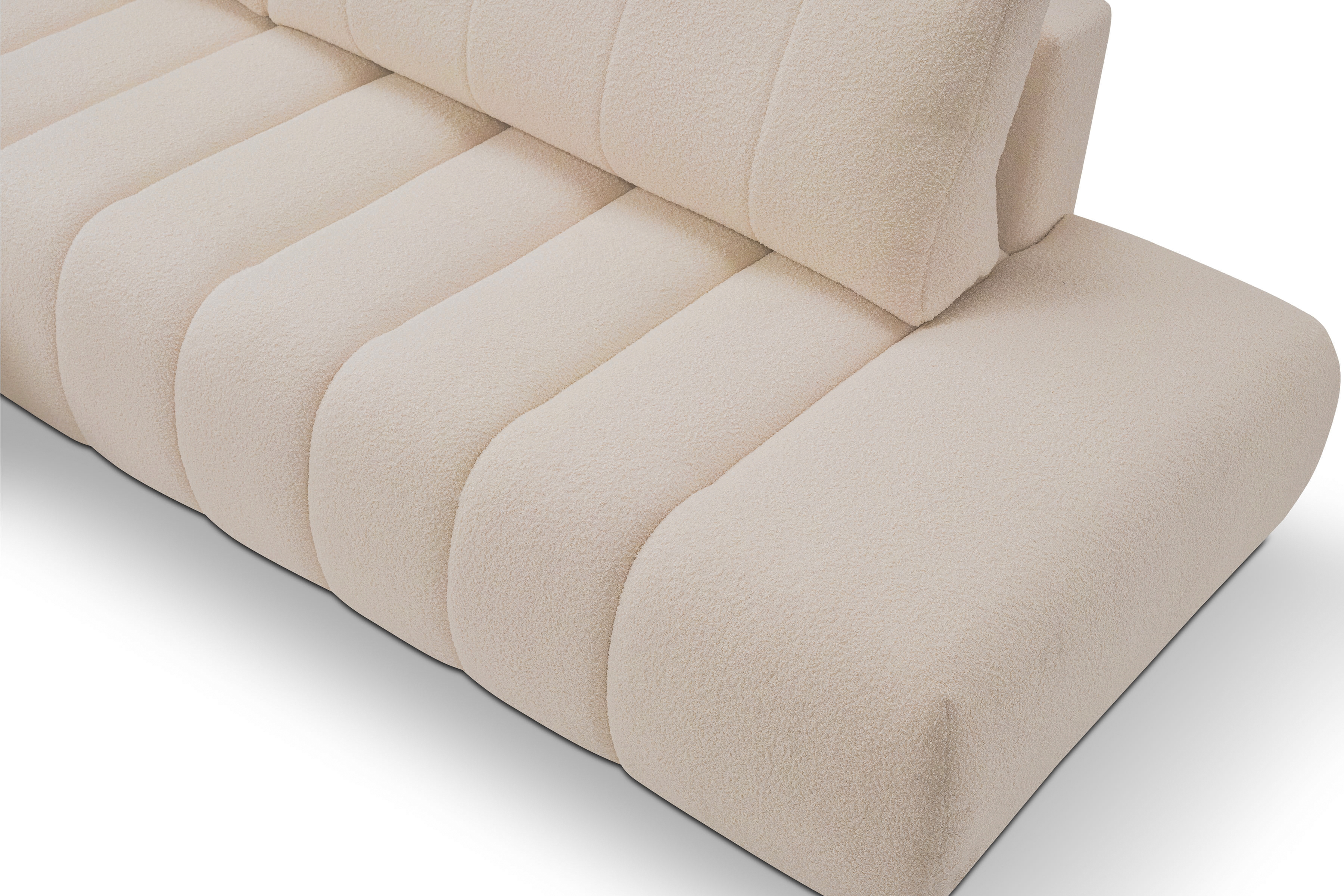 Rozkládací rohová sedací souprava Zelio levá - béžová Lambi 5 Rohová sedací souprava rozkládací Zelio levá - kramowa boucle Lambi 5