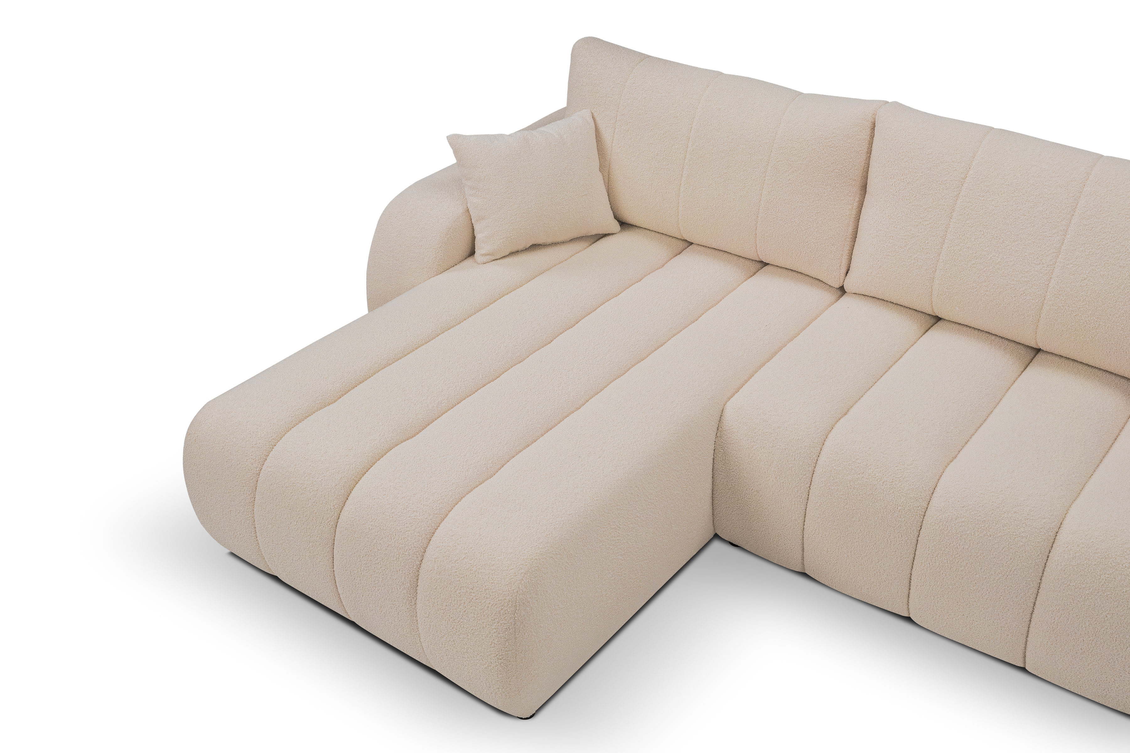 Rozkládací rohová sedací souprava Zelio levá - béžová Lambi 5 Rohová sedací souprava rozkládací Zelio levá - kramowa boucle Lambi 5