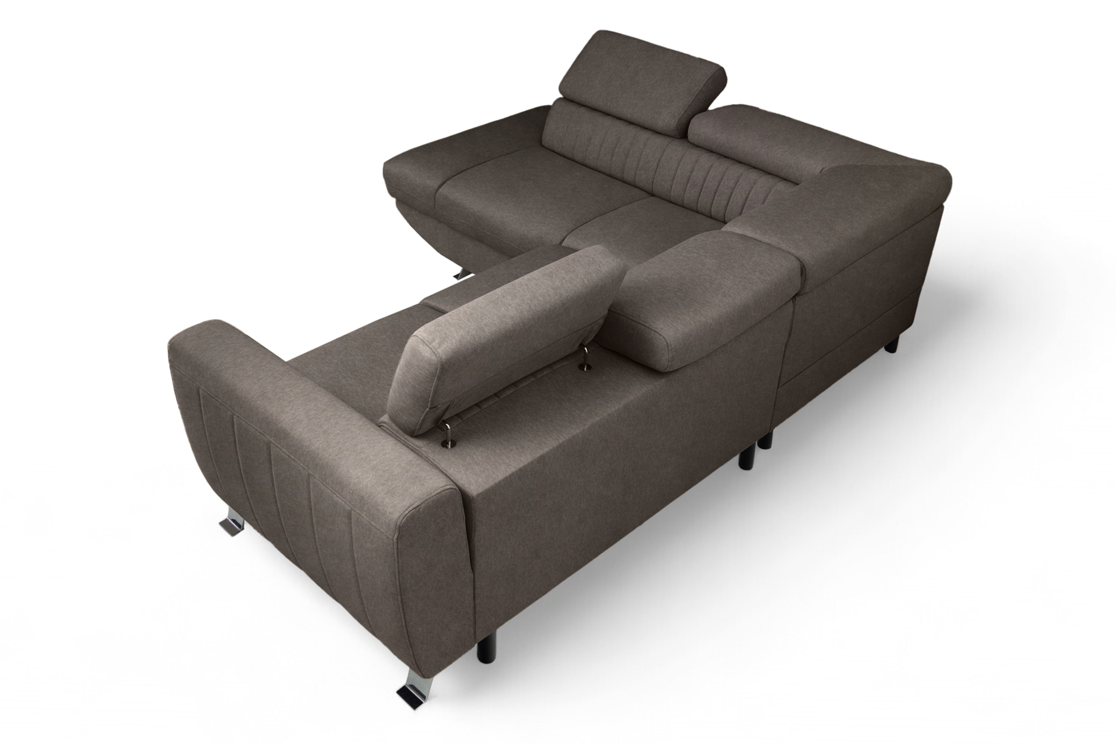 Rozkladacia rohová sedačka Zelubia ľavá - hnedý zamat Zetta 293 Rohová sedacia súprava s funkciou spania Zelubia Ľavá strana - Hnedý welwet ľahkočistiaci Zetta 293