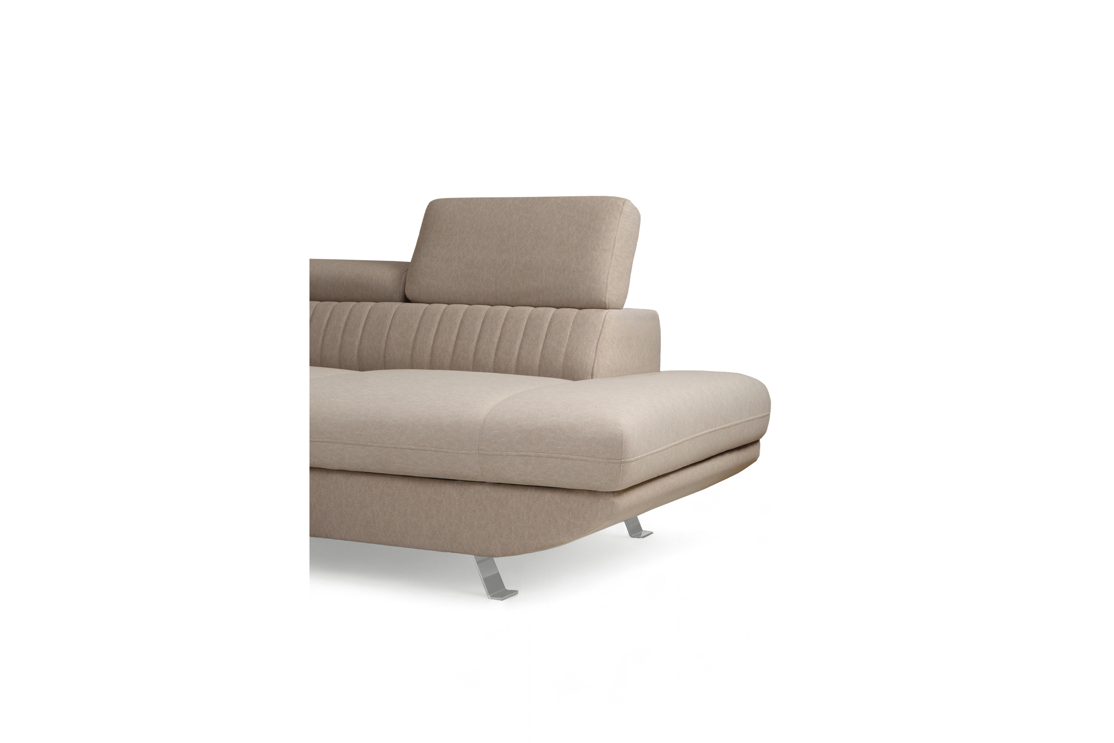 Rozkladacia rohová sedačka Zelubia pravá - béžový ľahkočistiaci zamat Castel 15 Rohová sedacia súprava s funkciou spania Zelubia pravá strana - béžový welwet ľahkočistiaci Castel 15