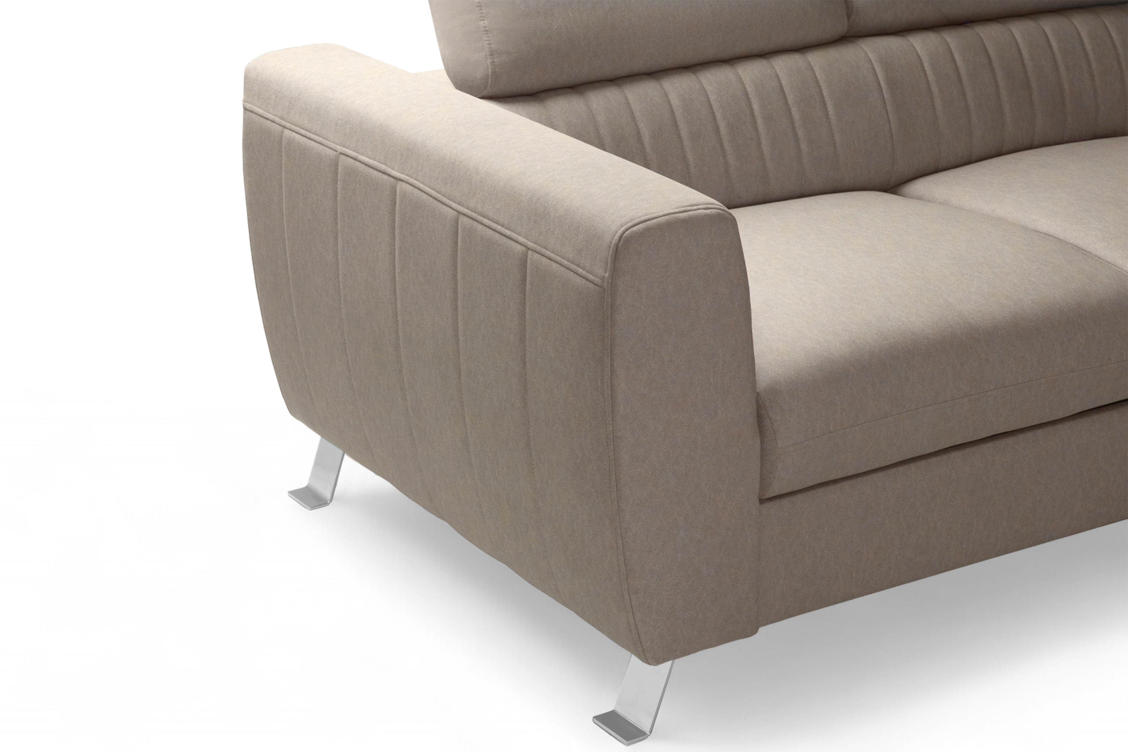 Rozkladacia rohová sedačka Zelubia pravá - béžový ľahkočistiaci zamat Castel 15 Rohová sedacia súprava s funkciou spania Zelubia pravá strana - béžový welwet ľahkočistiaci Castel 15