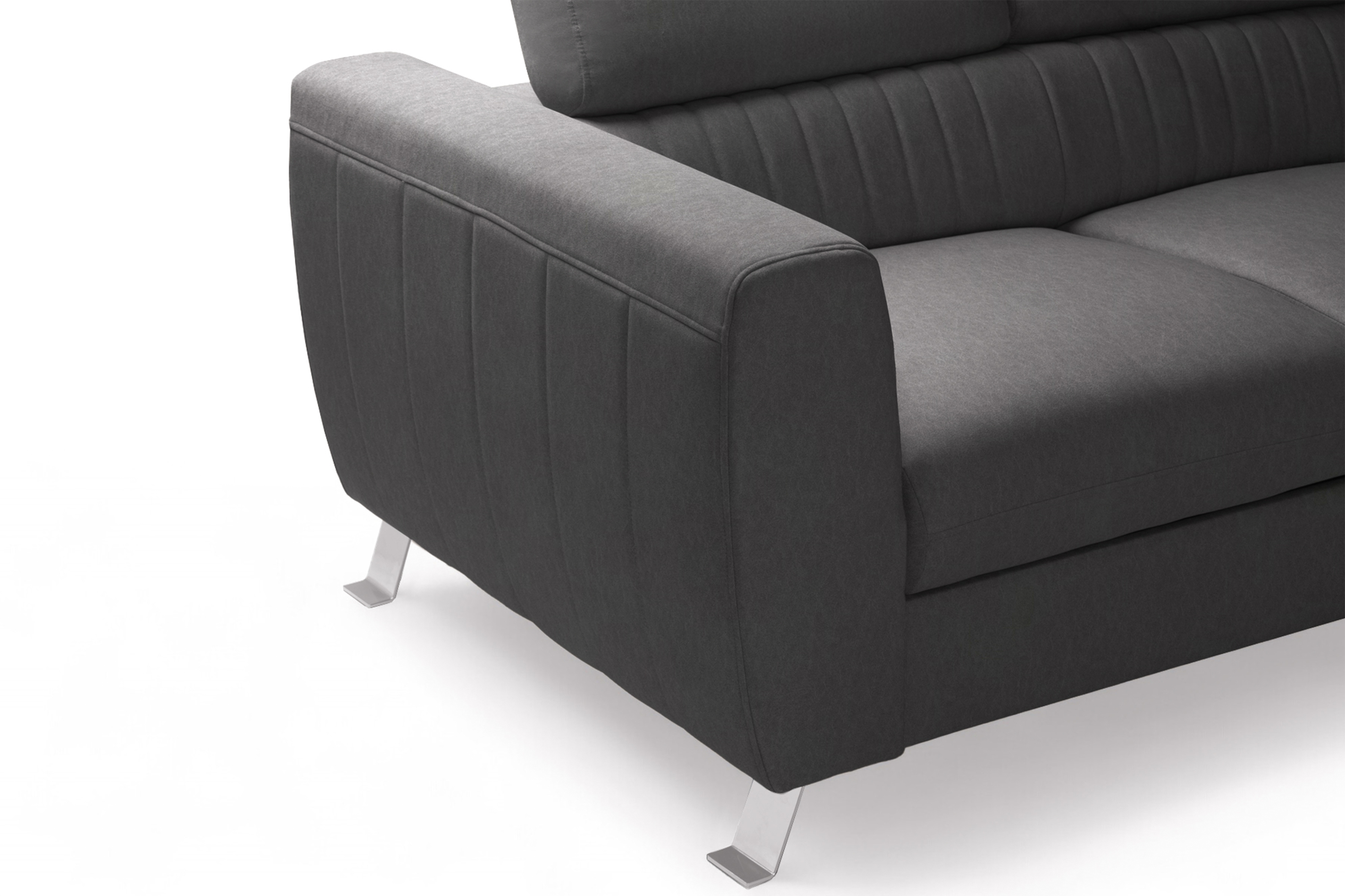 Rozkladacia rohová sedačka Zelubia pravá - šedý ľahkočistiaci zamat Castel 93 Rohová sedacia súprava s funkciou spania Zelubia pravá strana - šedý welwet ľahkočistiaci Castel 93