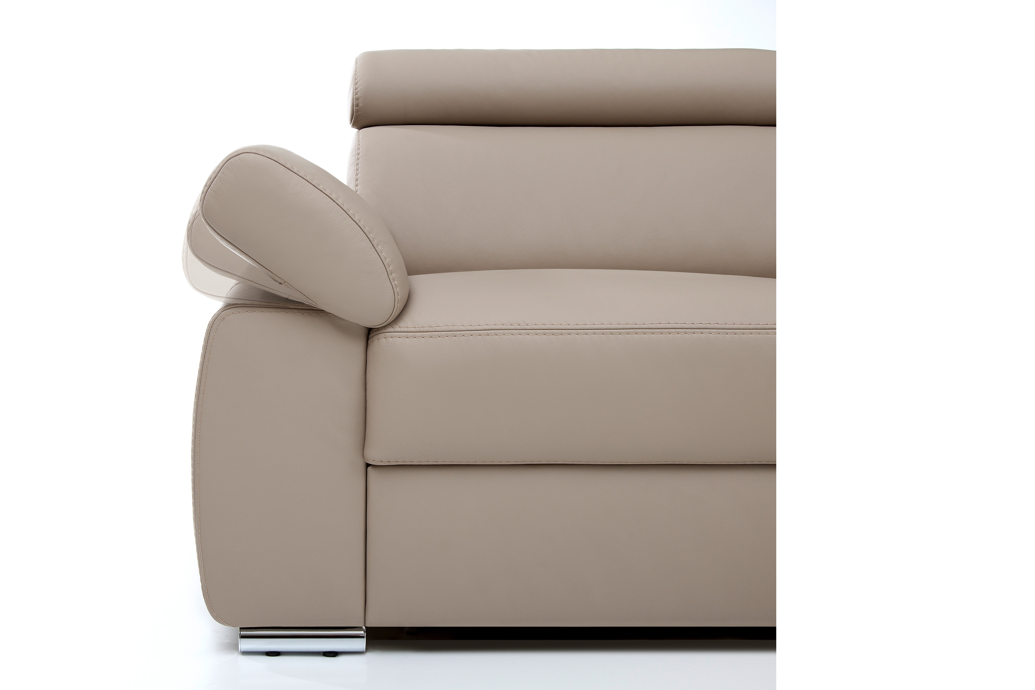 Rohová rozkládací sedací souprava Zoom BF-2,5F-E-1HT/BK  s nastavitelnou opěrkou hlavy Rohová sedací souprava rozkládací Zoom i regulowanym podlokietnikiem pravá