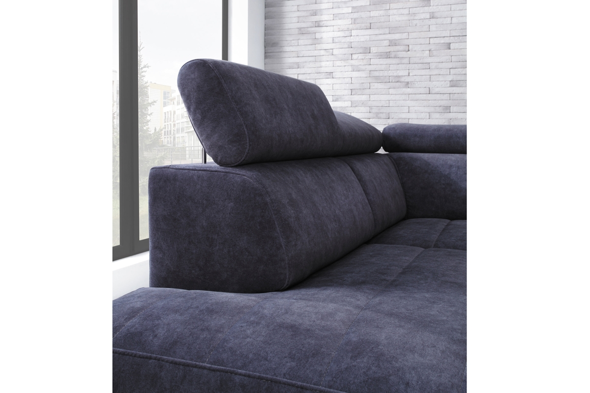 Rohová sedací souprava Bergamo s nastavitelnými opěrkami hlavy komfortní Sedák