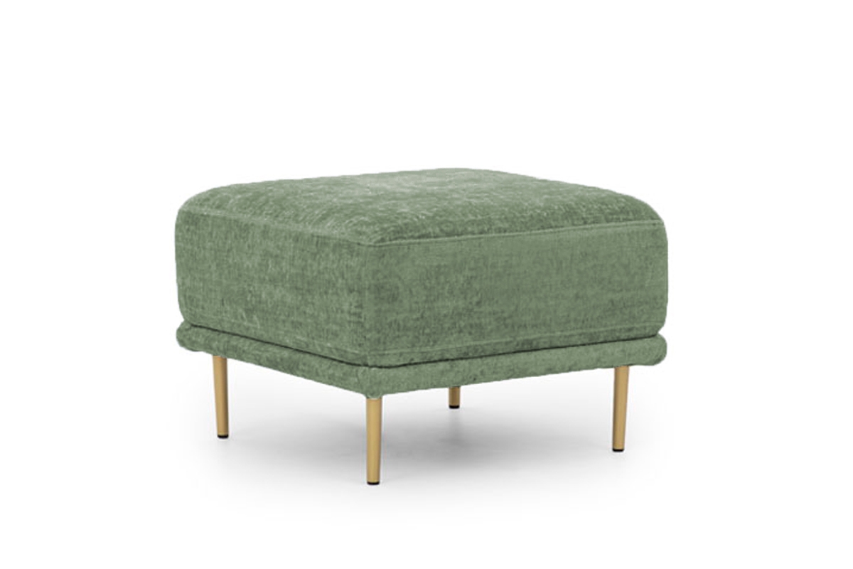 Čalouněný taburet Nicole zielona Taburet Nicole ze zlotymi nozkami 