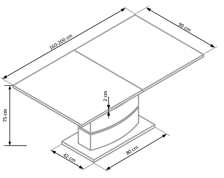 Masă pliabilă NOBEL 160-200 cm - Alb nobel stůl rozkladany Alb