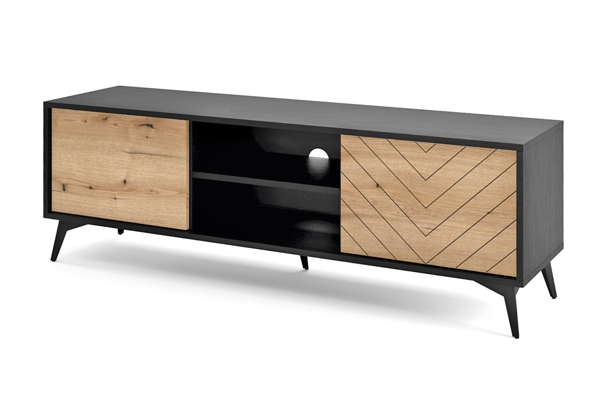 Obývací stěna Sewana - dub evoke / černá moderní Obývací stěna Sewana - Dub evoke / Černý