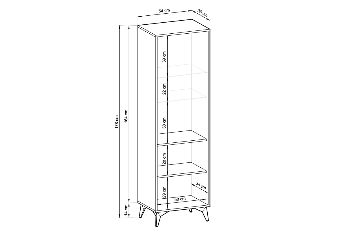 Obývací stěna Sewana - dub evoke / černá moderní Obývací stěna Sewana - Dub evoke / Černý