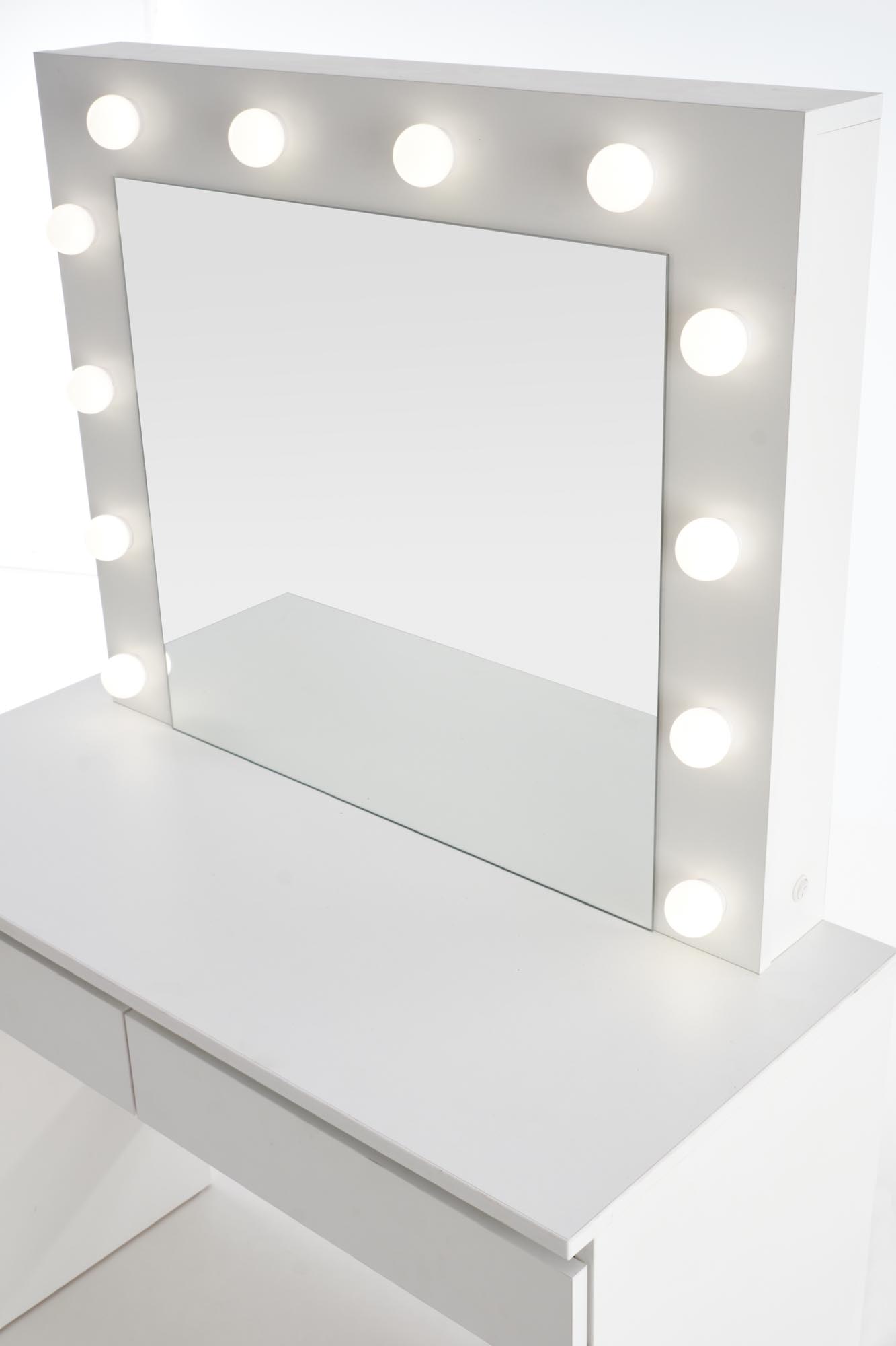 Hollywood modern sminkasztal, világítással - fehér moderní Toaletní stolek Hollywood s osvětlením - Bílý