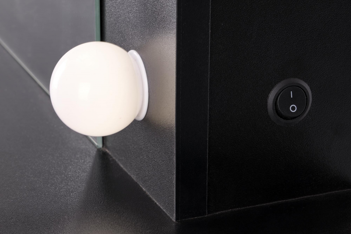 Toaletný stolík Velinio 95 cm - čierna moderná Toaletný Stolík Hollywood z szuflada i oswietleniem LED - Čierny