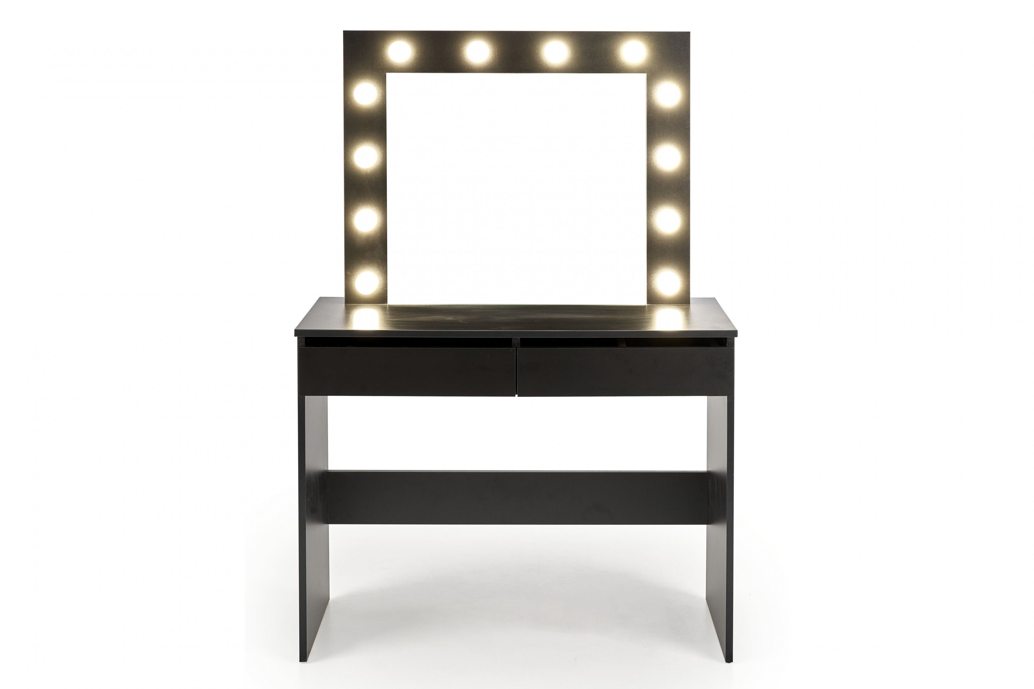 Toaletný stolík Velinio 95 cm - čierna moderná Toaletný Stolík Hollywood z szuflada i oswietleniem LED - Čierny