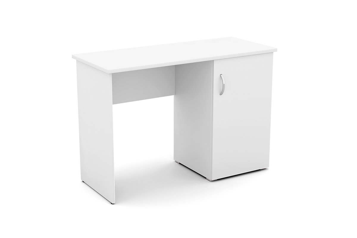 moderné Písací stôl Oli - Biely - Výpredaj białe biurko z szafką