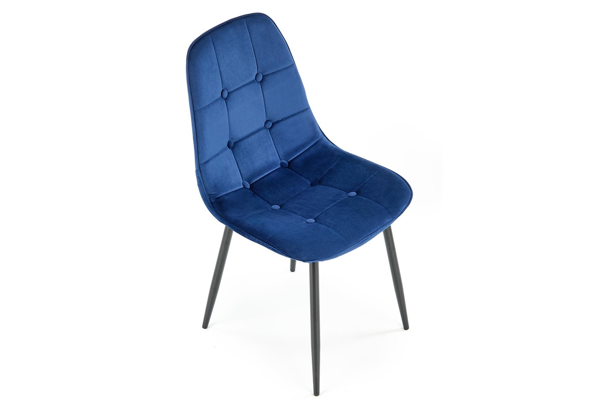 Jedálenská stolička Bemini - tmavomodrý zamat / čierna moderné Stolička čalúnená K417 - granátová velvet