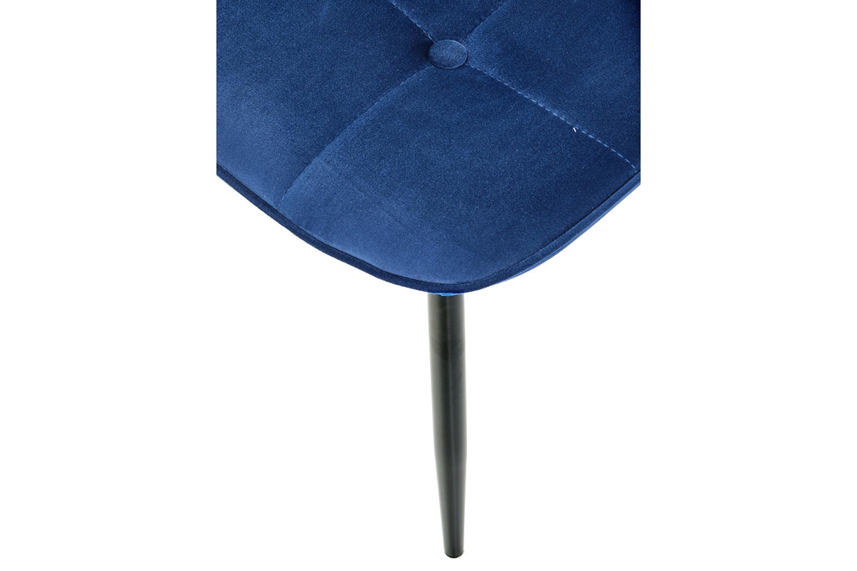Jedálenská stolička Bemini - tmavomodrý zamat / čierna moderné Stolička čalúnená K417 - granátová velvet