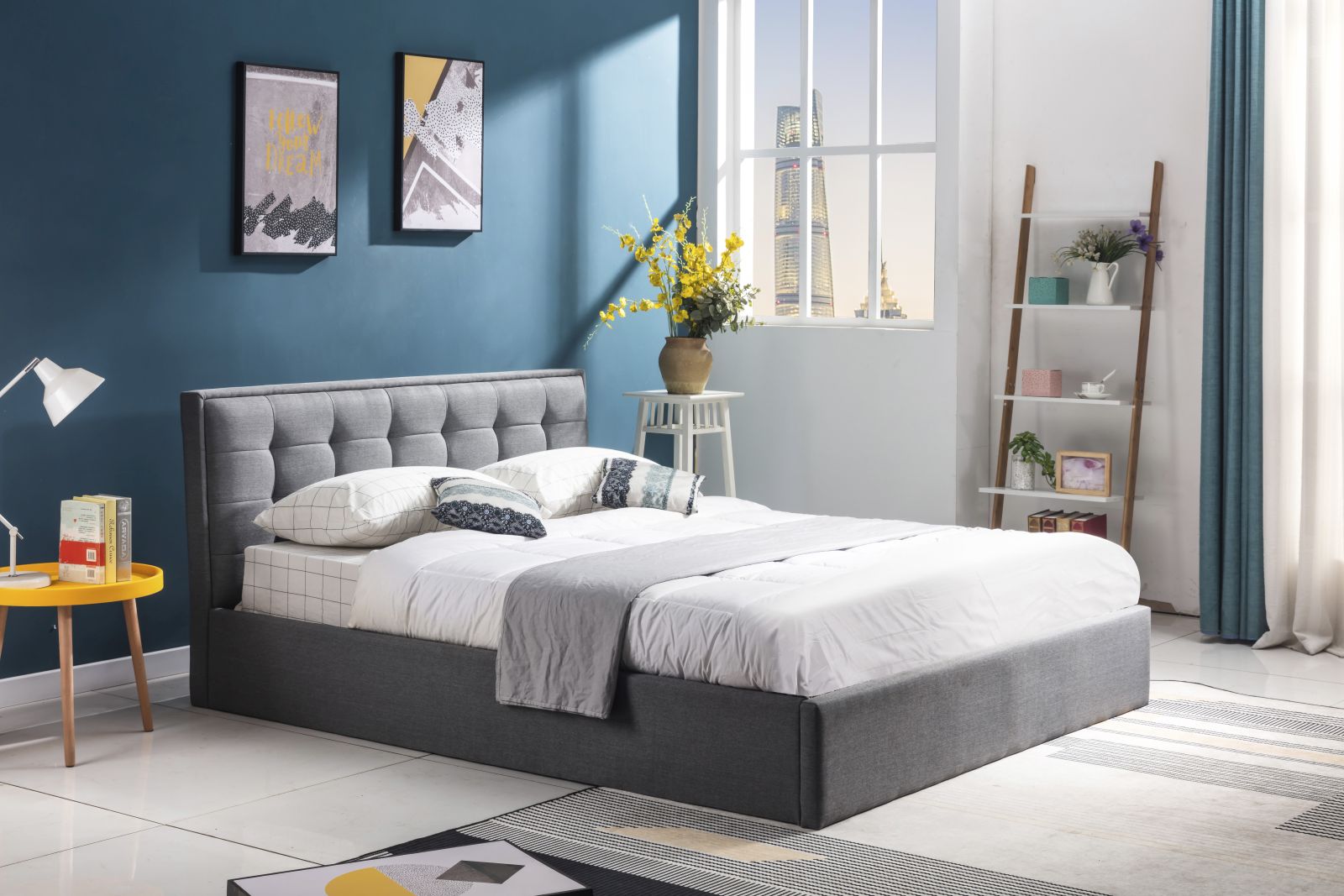 Moderní postel čalouněná s úložným prostorem Padva 120x200 - Popelový moderní postel čalouněné s úložným prostorem padva 120x200 - Popelový