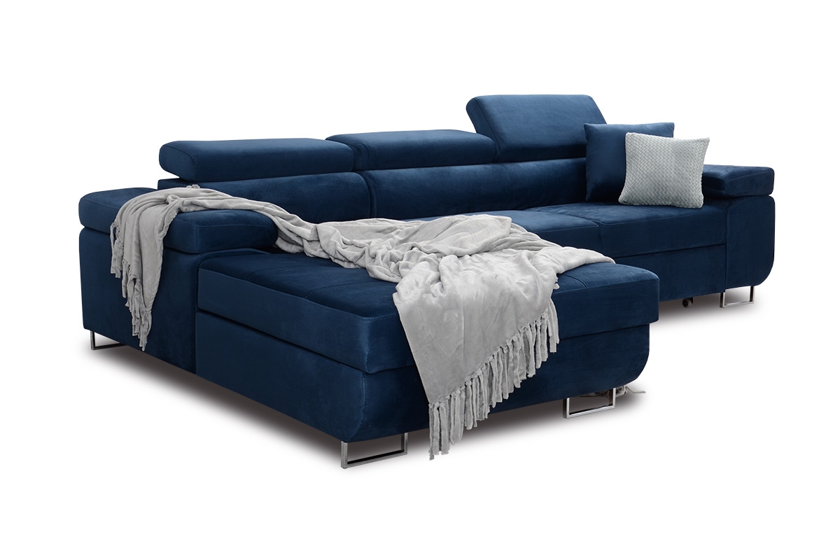 Moderná rohová sedacia súprava Annabelle L II - chrómové nožičky Rohová sedacia súprava z nastaviteľnými opierkami hlavy