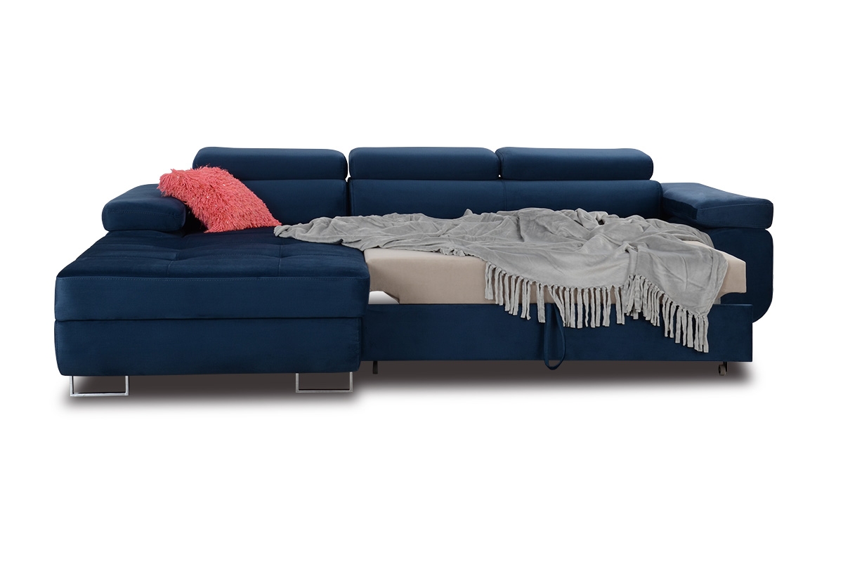 Moderná rohová sedacia súprava Annabelle L II - chrómové nožičky Rohová rozkladacia sedačka