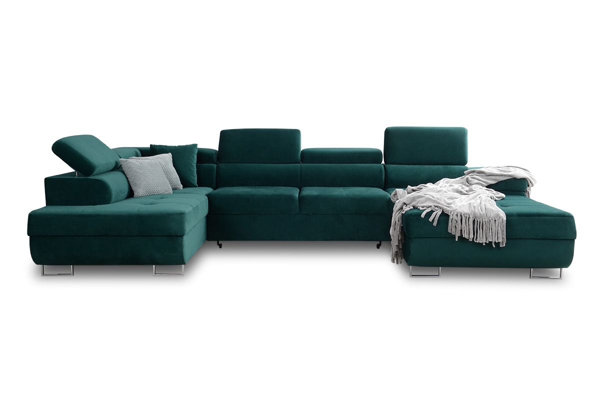 Rozkladacia rohová sedacia súprava Annabelle U II - chrómové nožičky Rohová sedacia súprava v tvare u