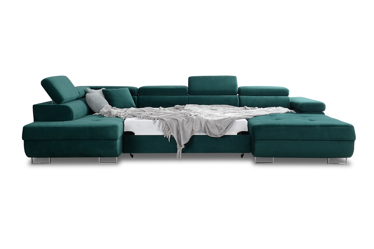 Rozkladacia rohová sedacia súprava Annabelle U II - chrómové nožičky Moderná rohová sedacia súprava Annabelle U II