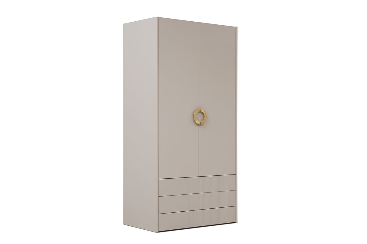 Šatní skříň Nubo 100 cm se zásuvkami - kašmír kaszmirowe Nábytek