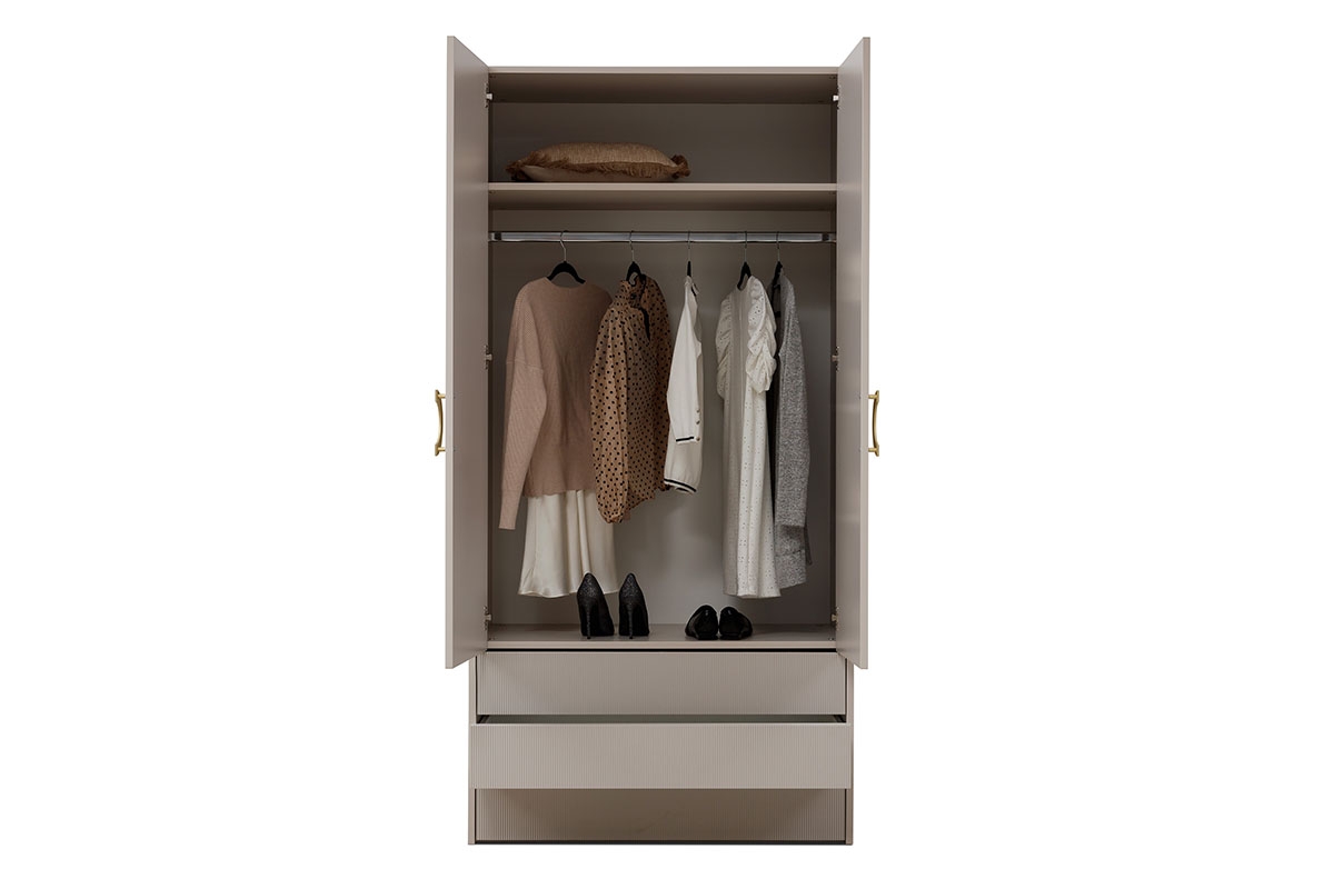 Šatní skříň Nubo 100 cm se zásuvkami - kašmír maszmirowa skříň z drazkiem