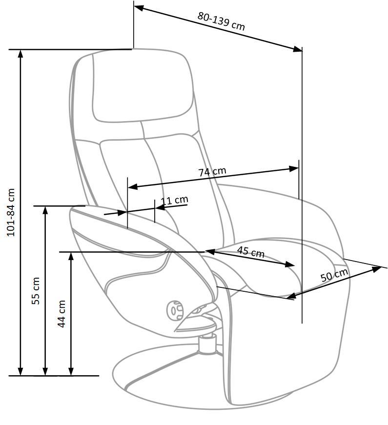 Relaxační křeslo OPTIMA 2 - šedá látka optima 2 recliner popelavá potahová látka
