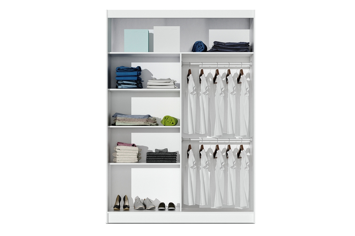 Skriňa Paris Biely 160 Skriňa Paris Biela vnútro