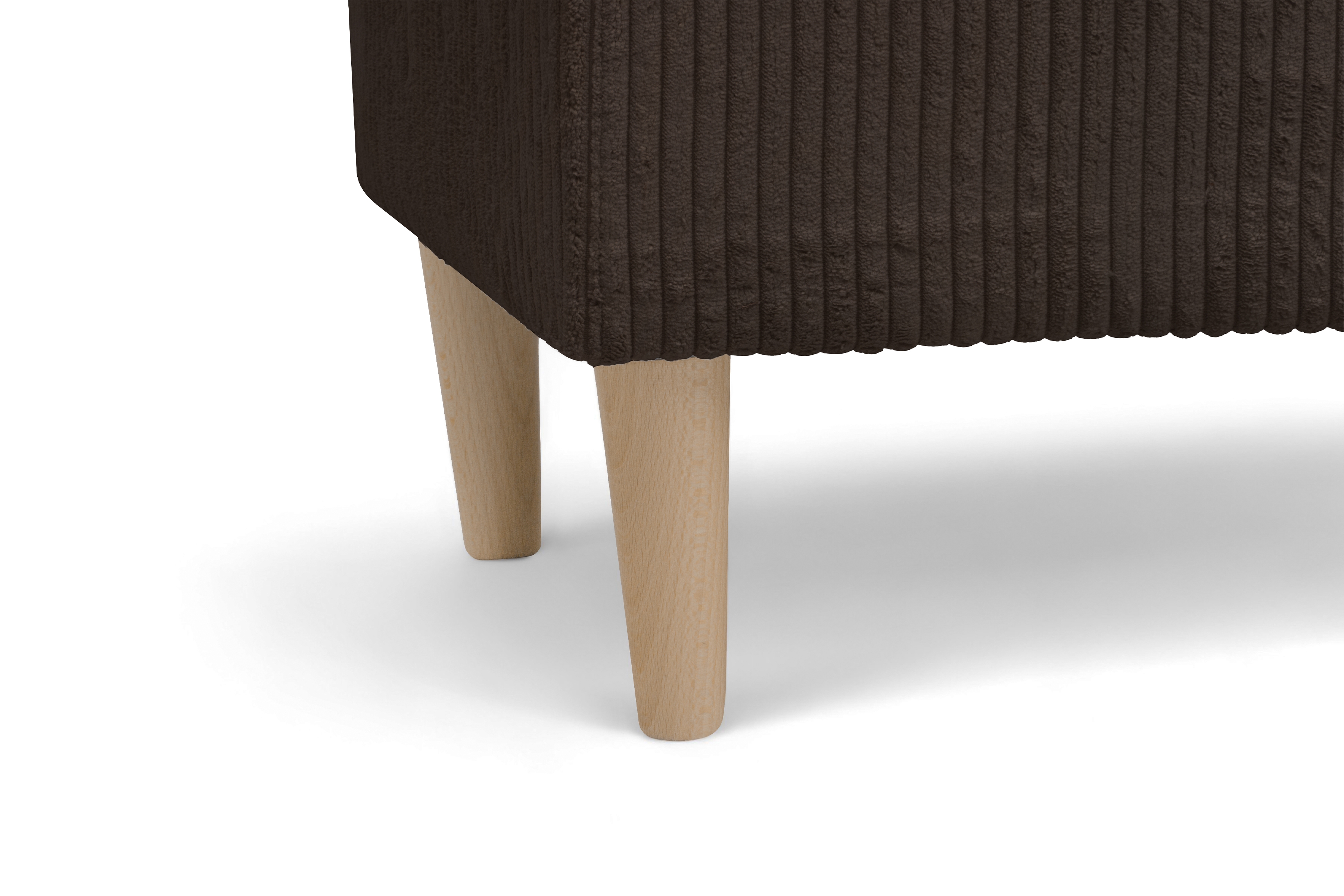 Podnožka křesla ušák Vilano - hnědý manšestr Poso 6 / nohy buk Podnožka do fotela Ušák Vilano - Hnědý manšestr Poso 6 / Nohy buk 