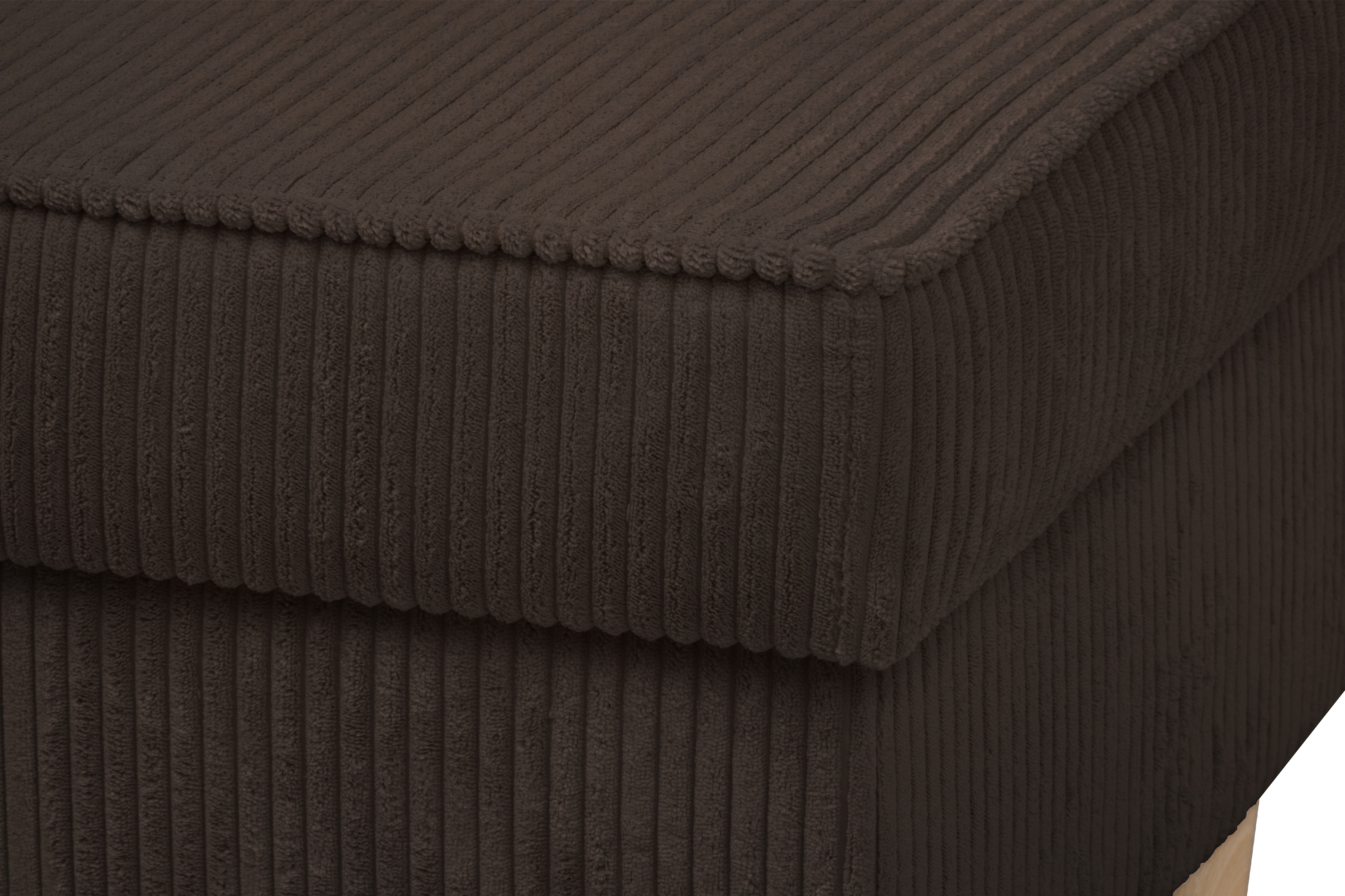 Podnožka křesla ušák Vilano - hnědý manšestr Poso 6 / nohy buk Podnožka do fotela Ušák Vilano - Hnědý manšestr Poso 6 / Nohy buk 