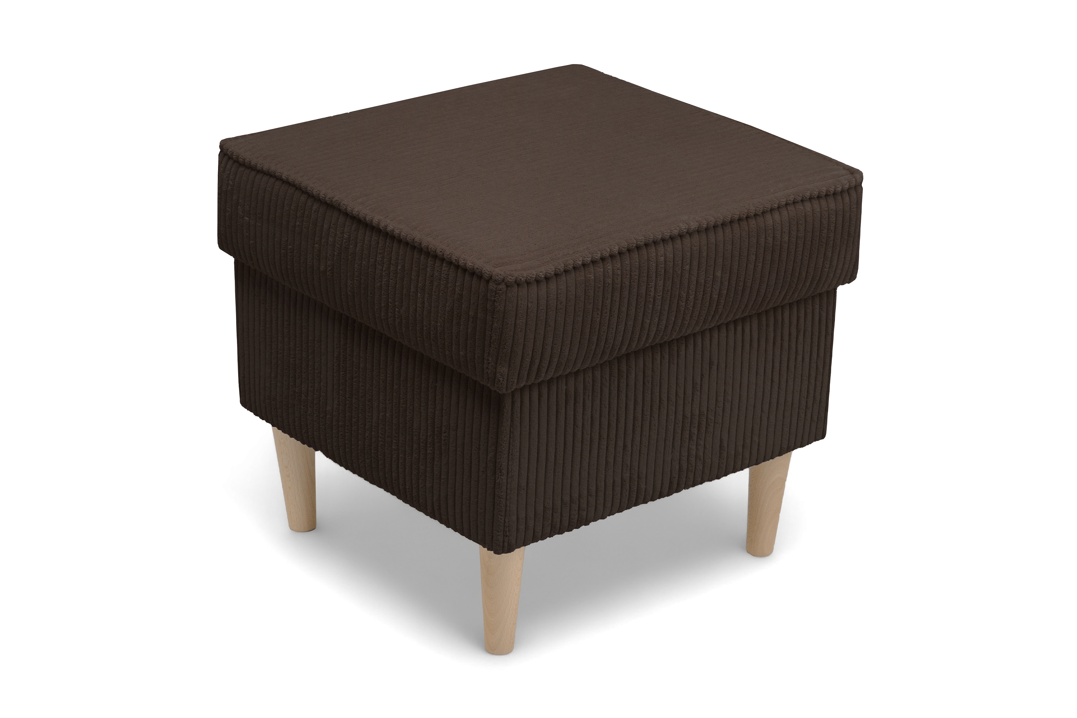 Podnožka křesla ušák Vilano - hnědý manšestr Poso 6 / nohy buk Podnožka do fotela Ušák Vilano - Hnědý manšestr Poso 6 / Nohy buk 