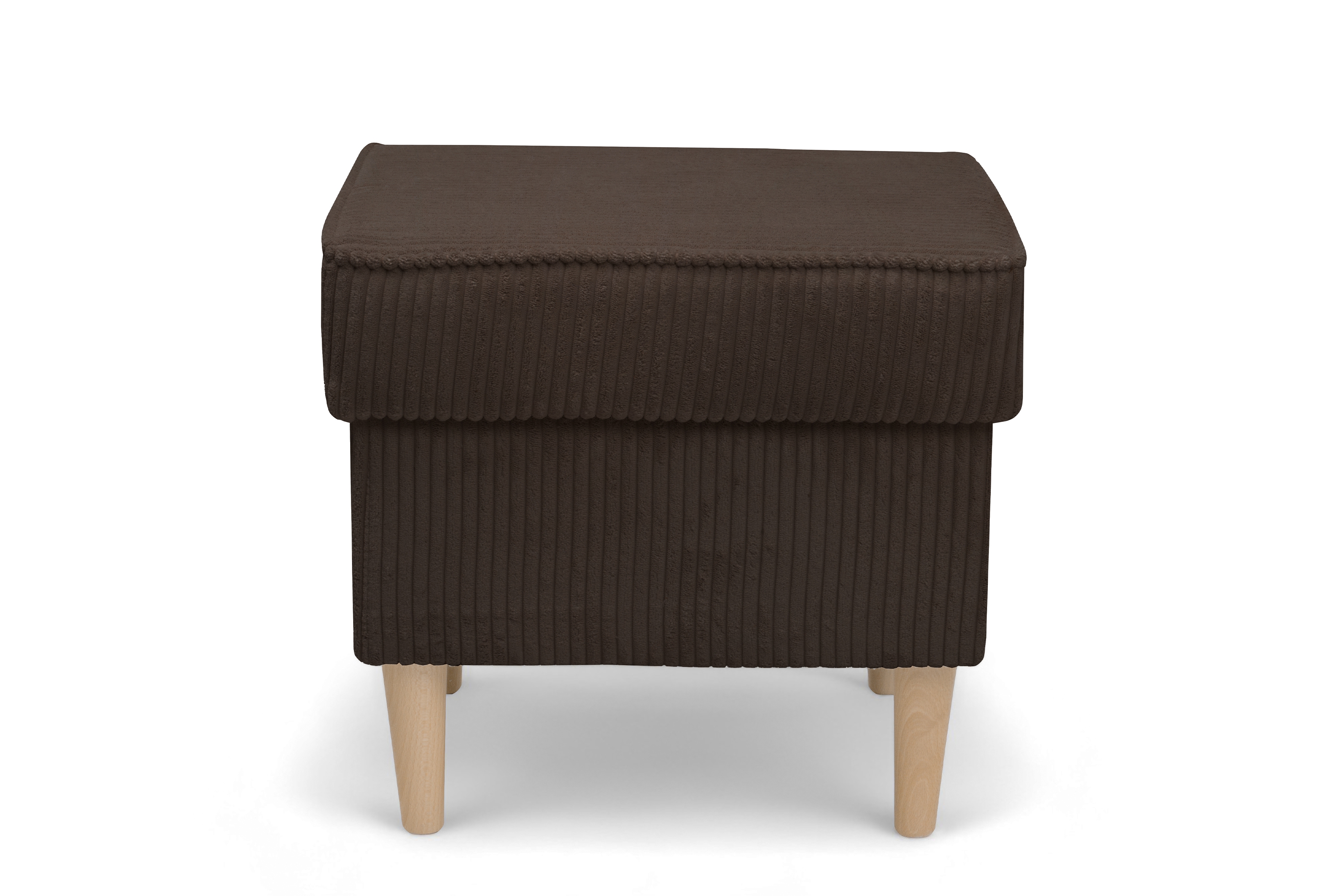 Podnožka křesla ušák Vilano - hnědý manšestr Poso 6 / nohy buk Podnožka do fotela Ušák Vilano - Hnědý manšestr Poso 6 / Nohy buk 