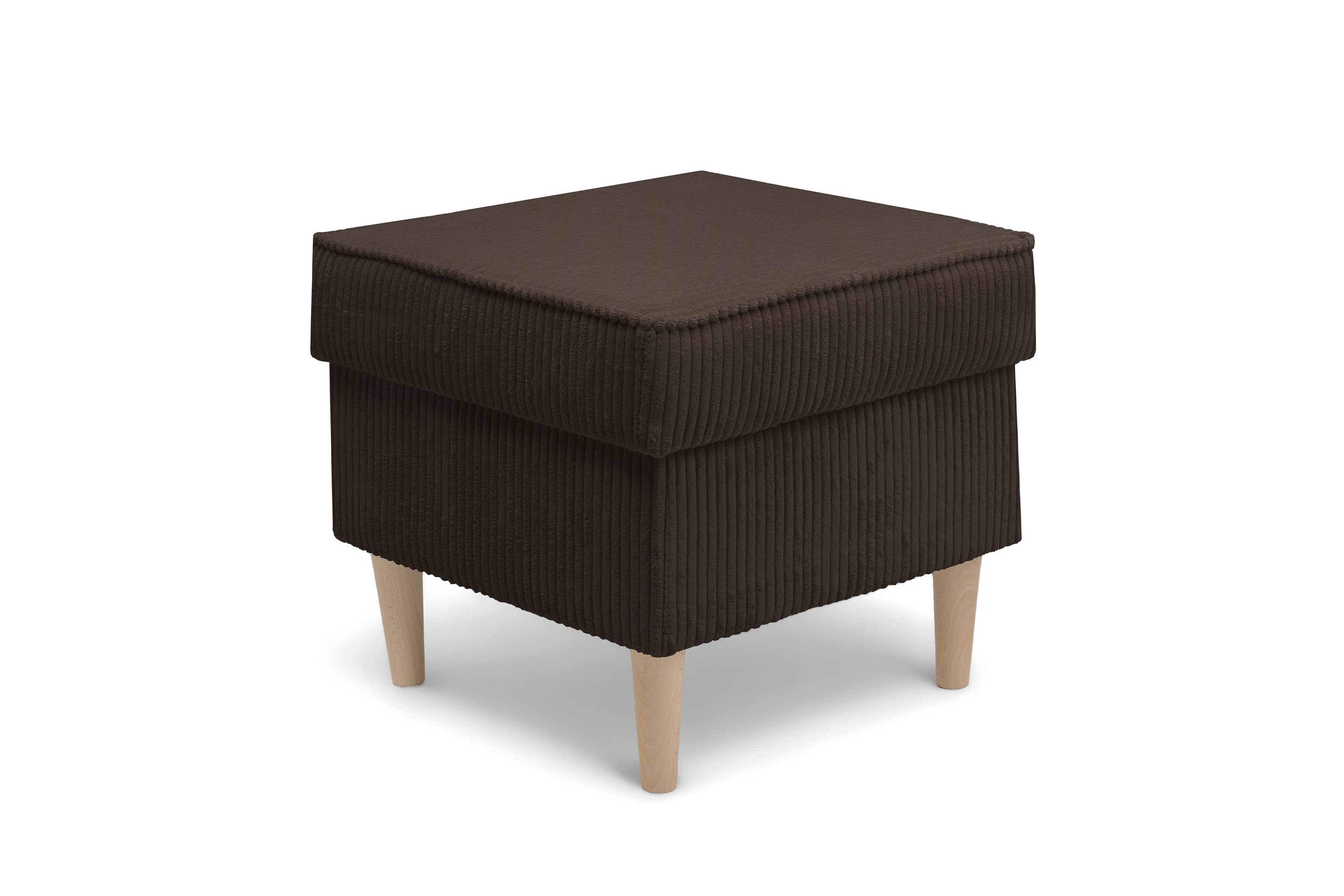 Podnožka křesla ušák Vilano - hnědý manšestr Poso 6 / nohy buk Podnožka do fotela Ušák Vilano - Hnědý manšestr Poso 6 / Nohy buk 