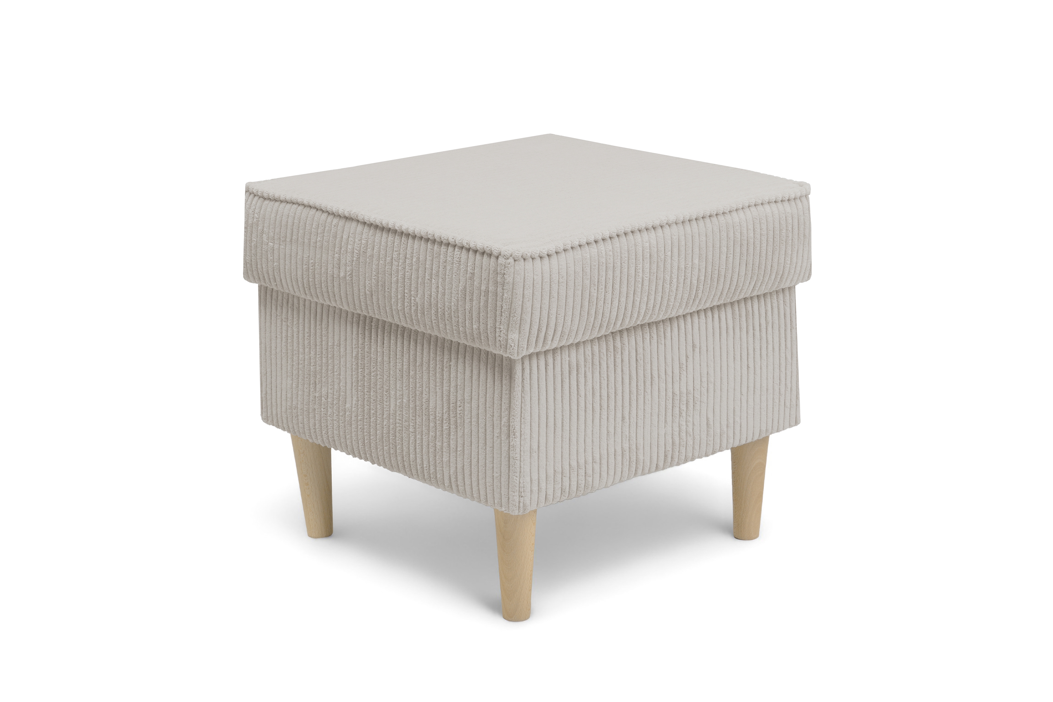 Podnožka křesla ušák Vilano - krémový manšestr Poso 100 / nohy buk Podnožka do fotela Ušák Vilano - jasný béžový manšestr Poso 100 / Nohy buk