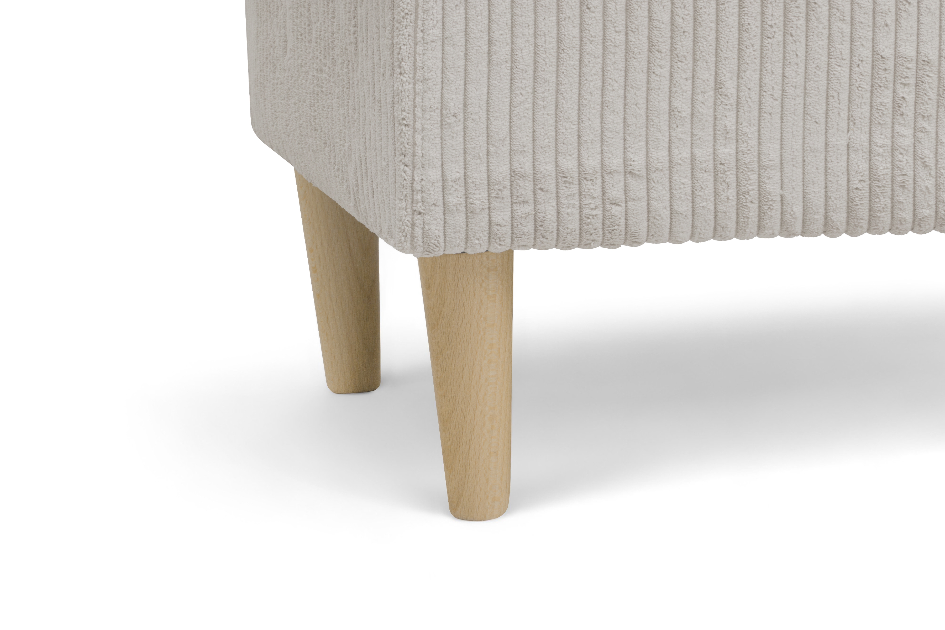 Podnožka křesla ušák Vilano - krémový manšestr Poso 100 / nohy buk Podnožka do fotela Ušák Vilano - jasný béžový manšestr Poso 100 / Nohy buk