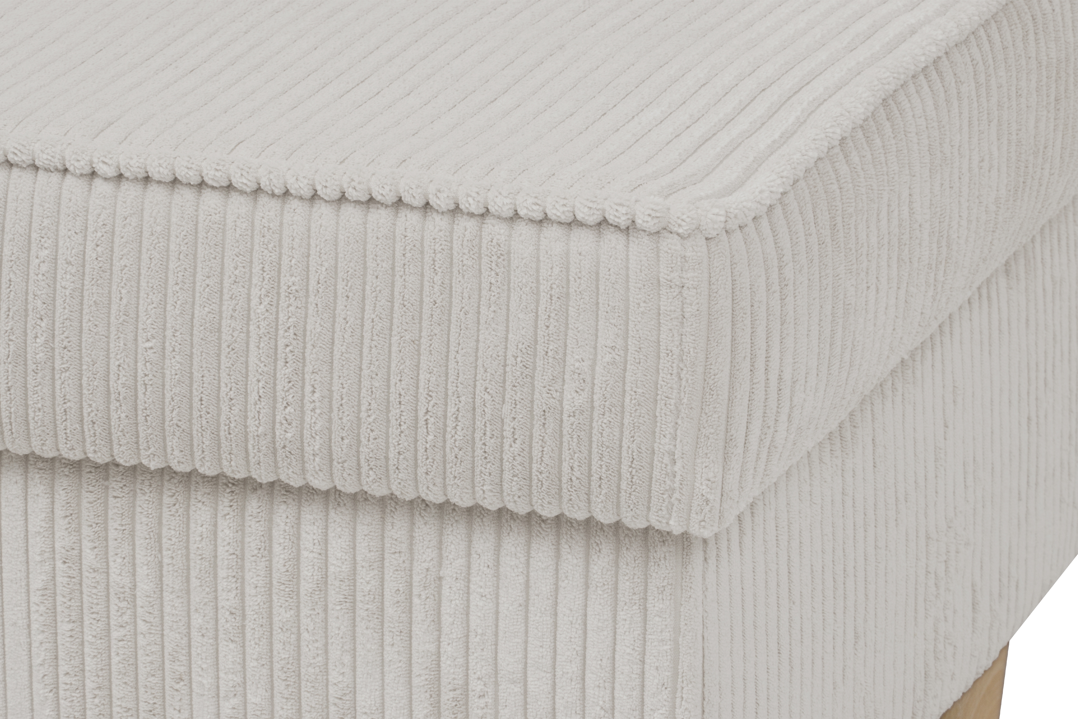 Podnožka křesla ušák Vilano - krémový manšestr Poso 100 / nohy buk Podnožka do fotela Ušák Vilano - jasný béžový manšestr Poso 100 / Nohy buk